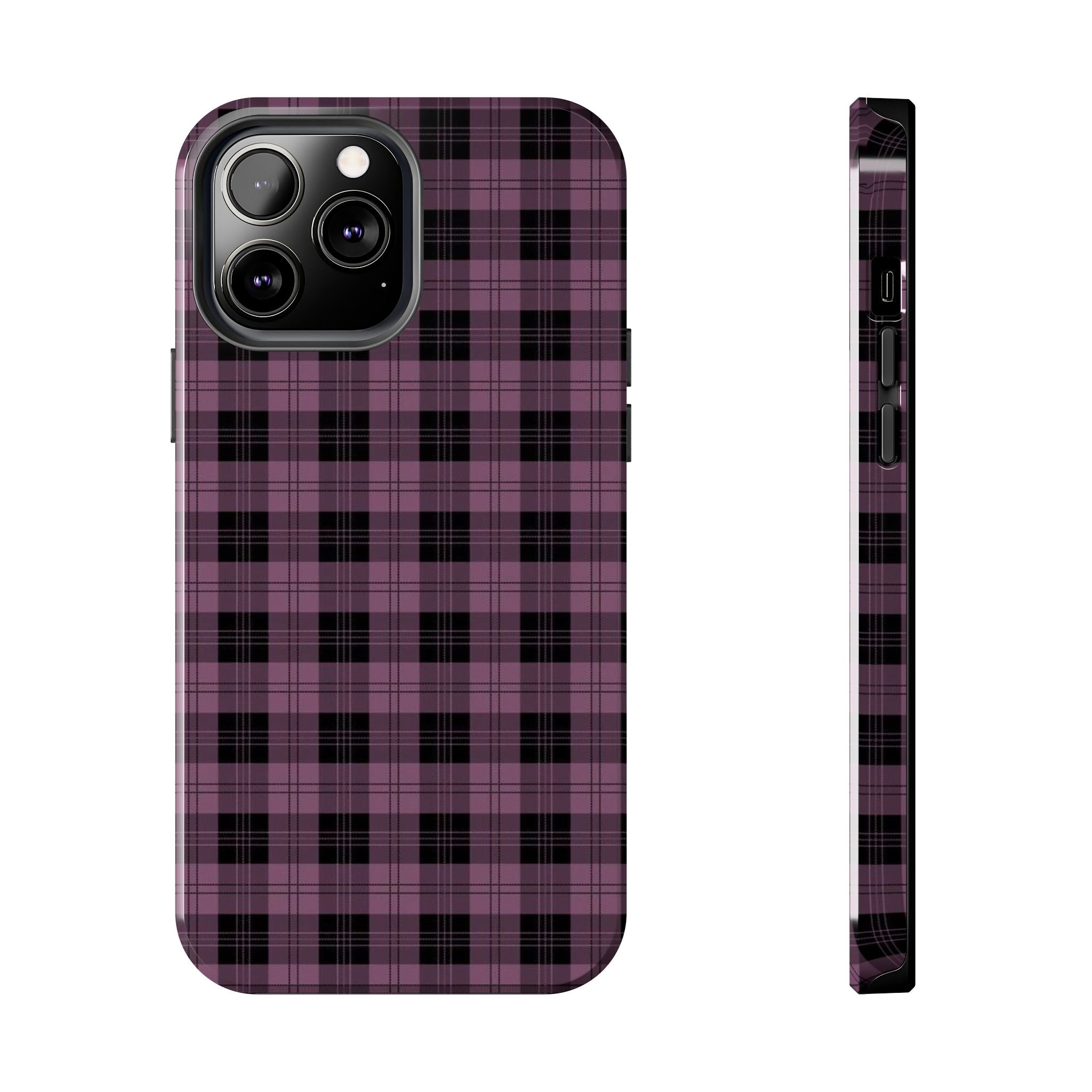 Emo Dark Pink Gingham Plaid Phone Case  - Tough Impact-Resistant Case