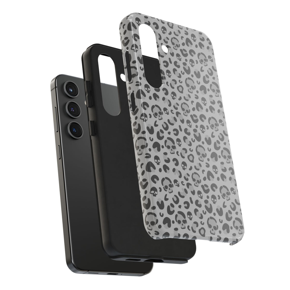 Skull Cheetah Grey Leopard Phone Case