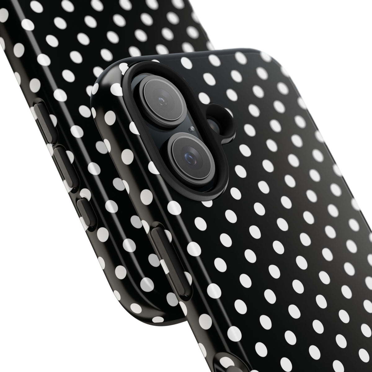 Black and White Polka Dot Phone Case  - Tough Impact-Resistant Case