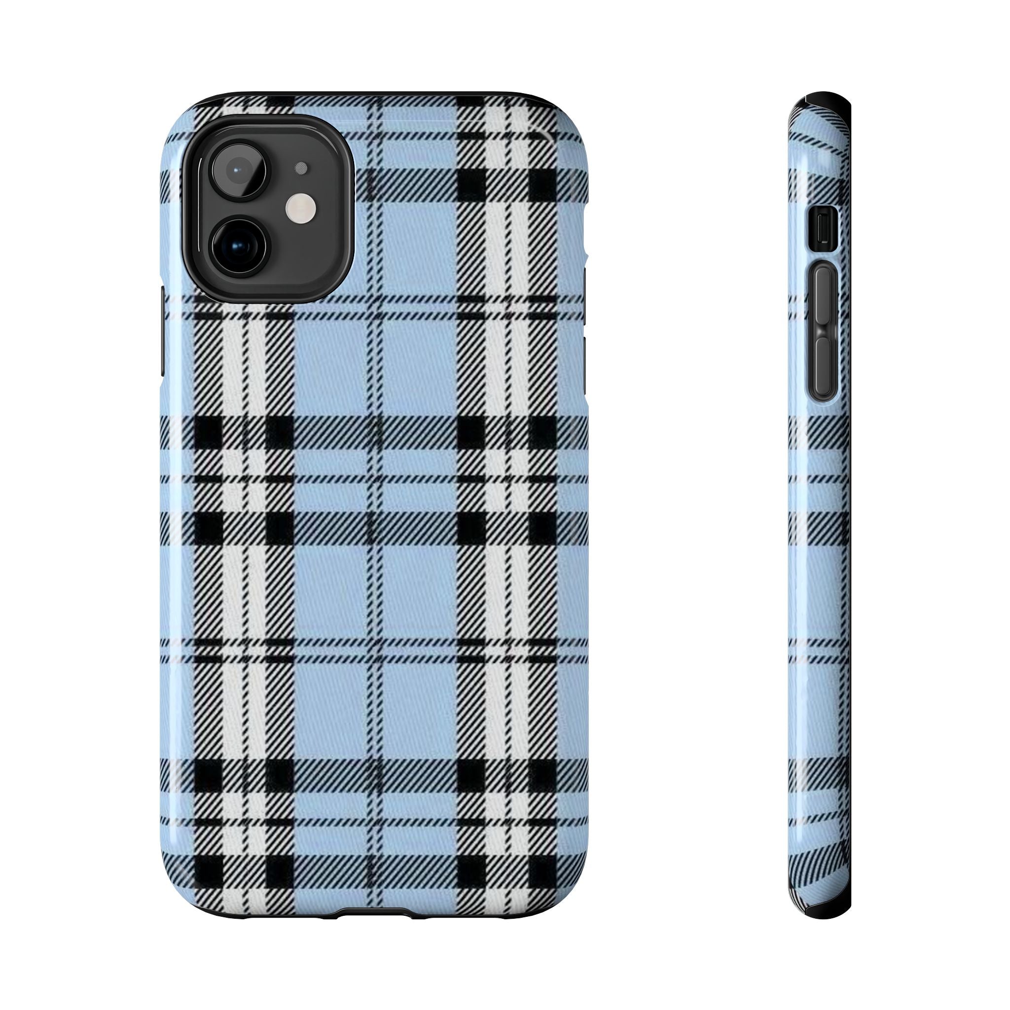Light Baby Blue Gingham Plaid Phone Case