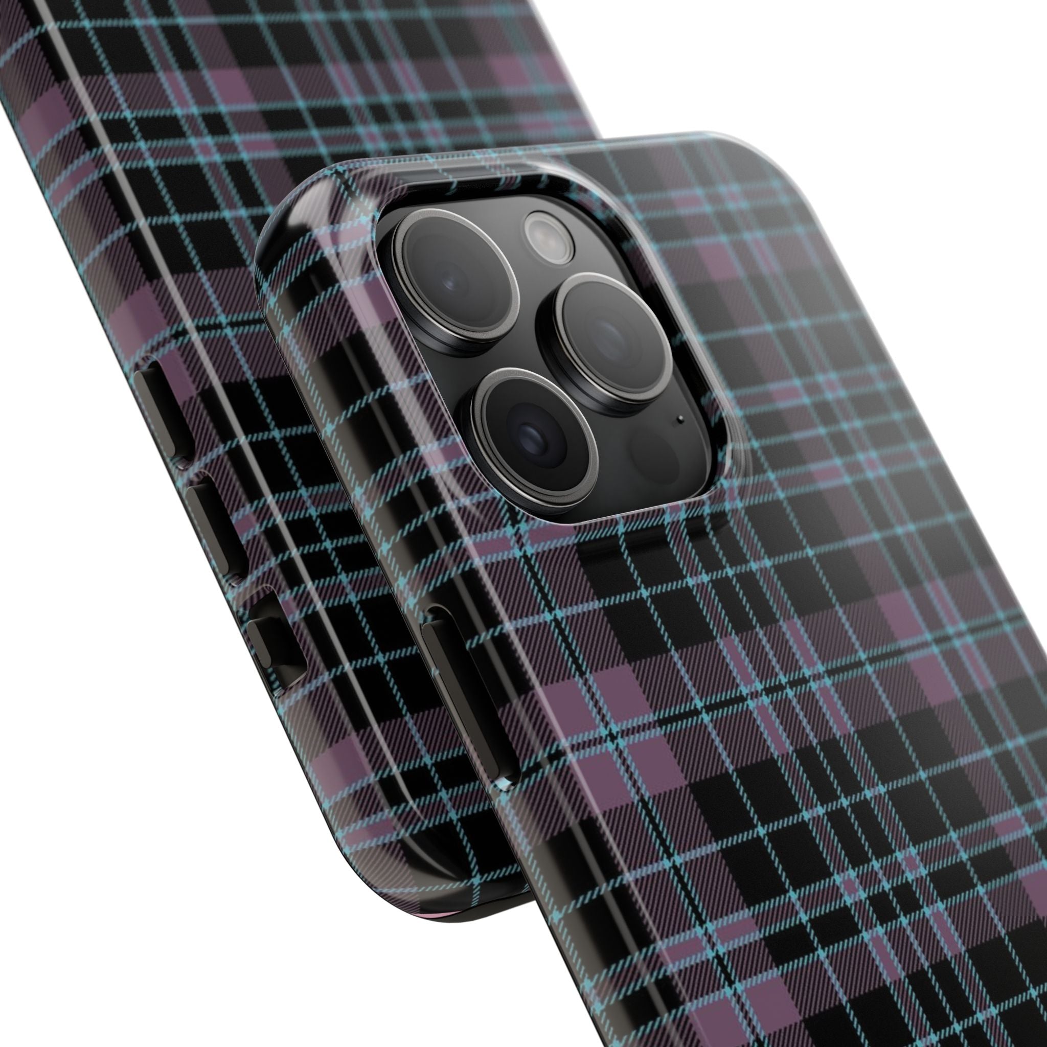 Punk Purple and Blue Plaid Phone Case