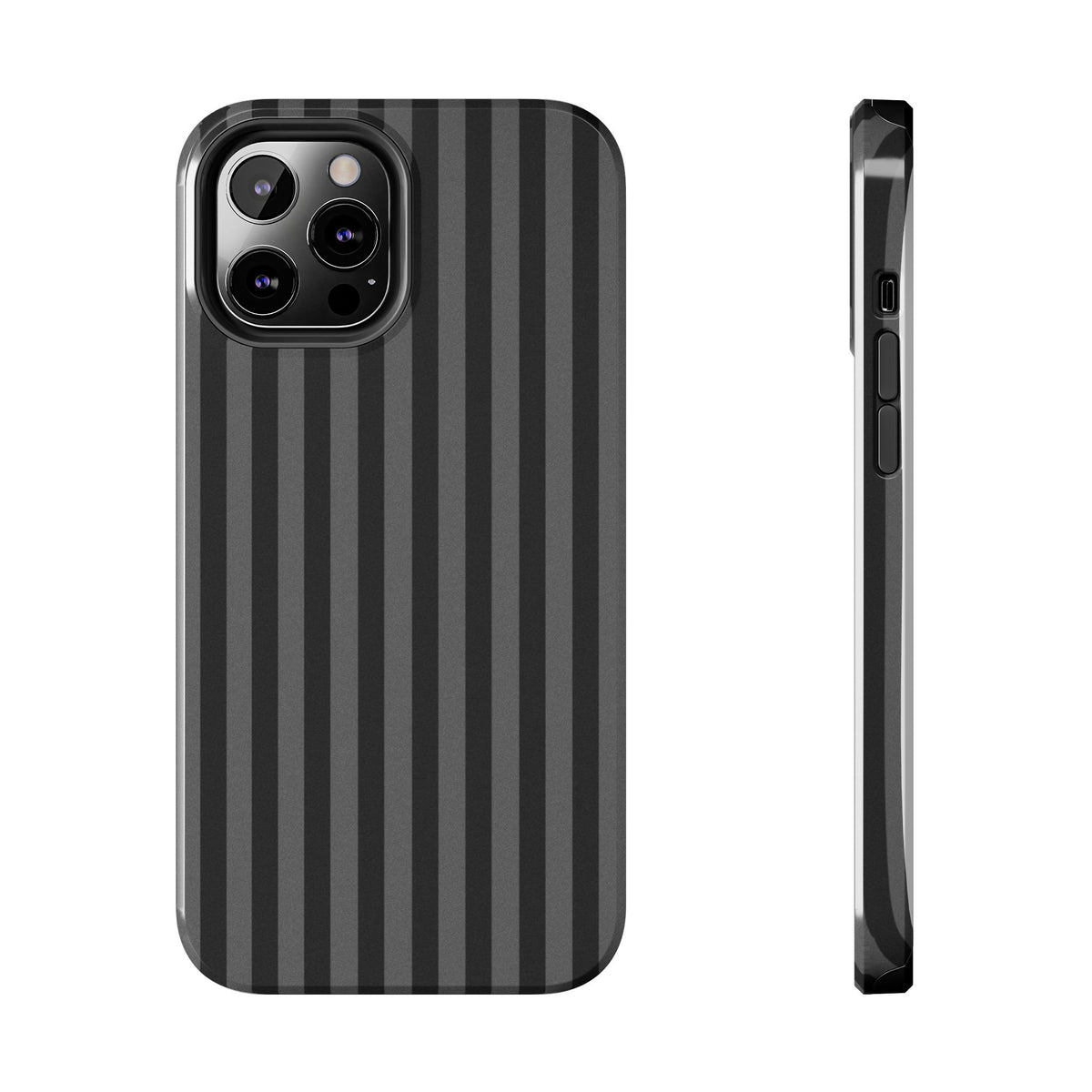 Dark Grey and Black Stripes Phone Case