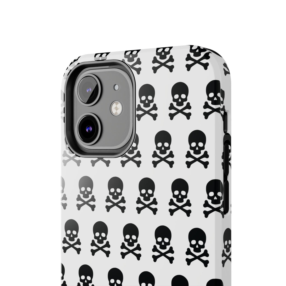 White Punk Skull Print Phone Case
