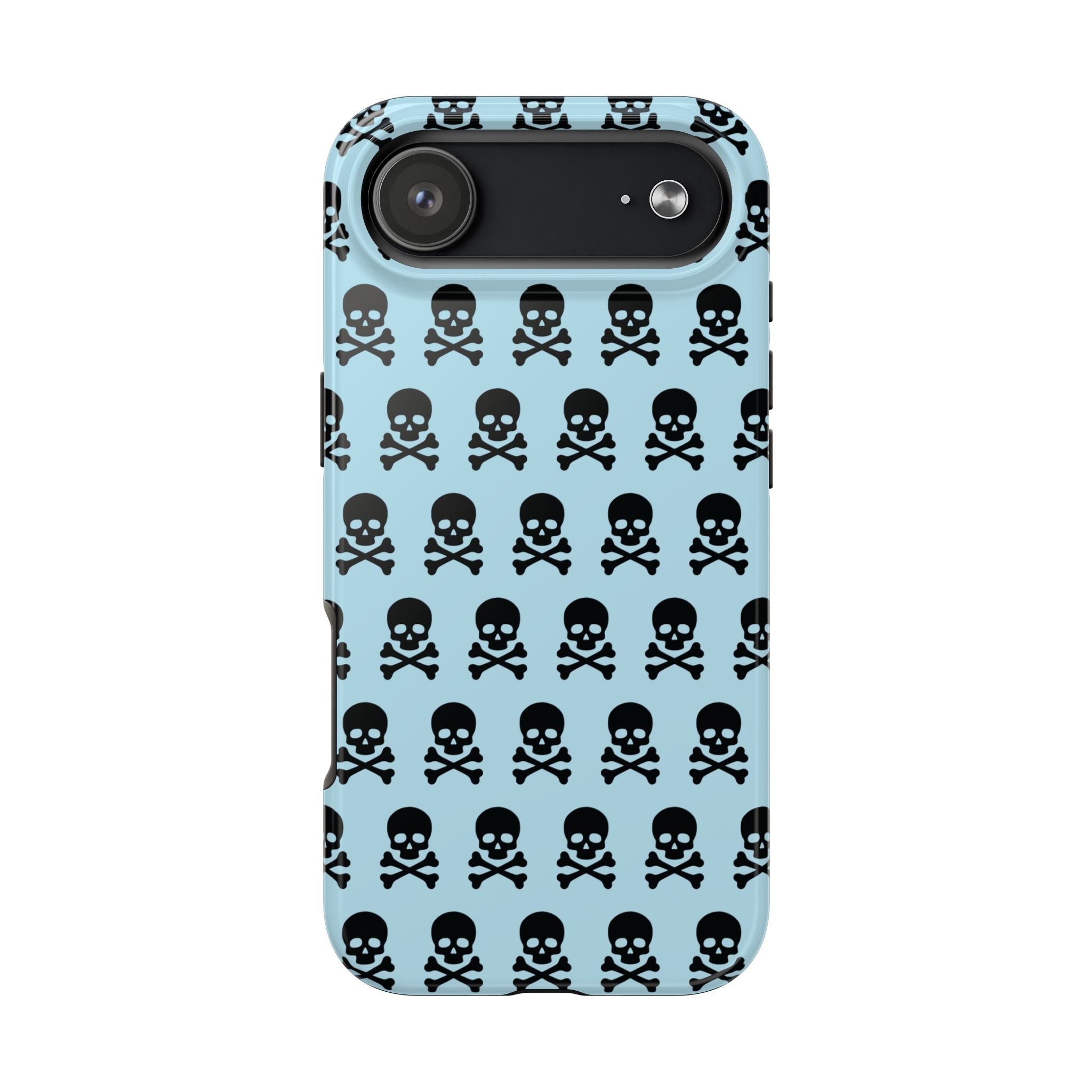 Blue Punk Skull Print Phone Case