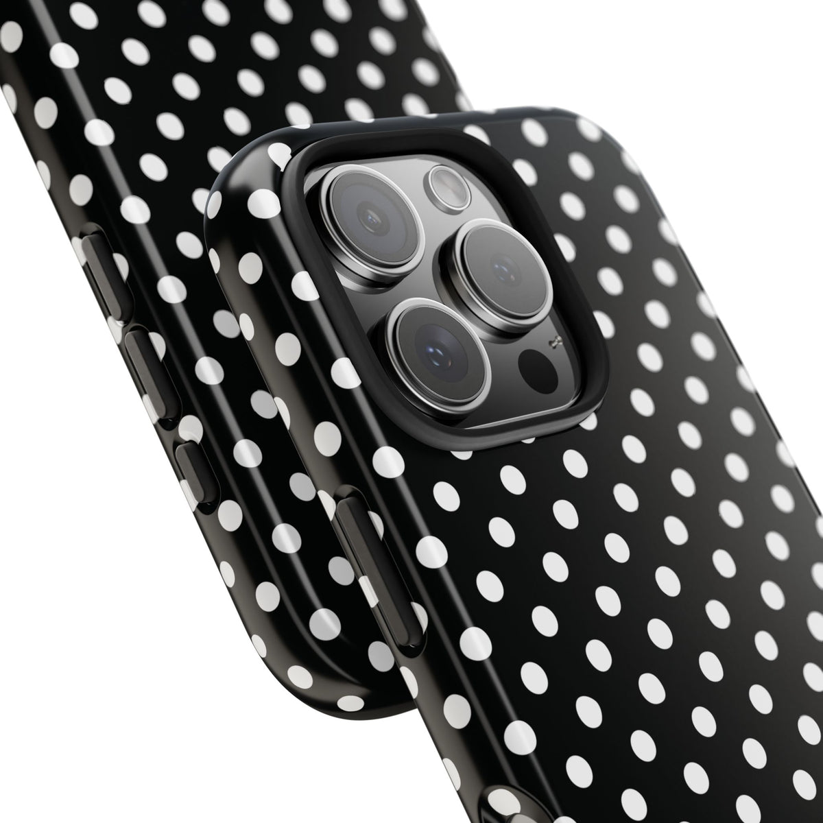 Black and White Polka Dot Phone Case  - Tough Impact-Resistant Case