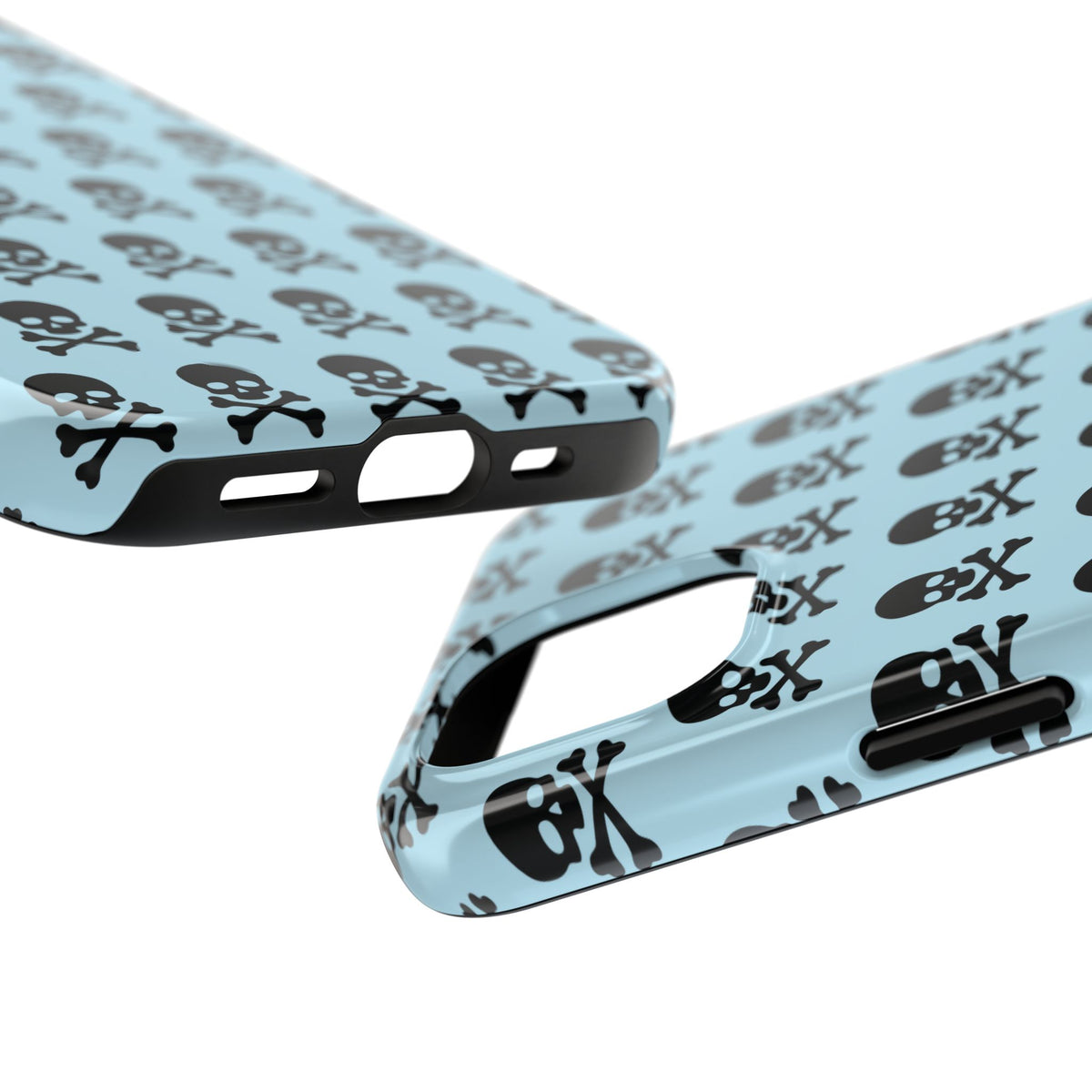 Blue Punk Skull Print Phone Case
