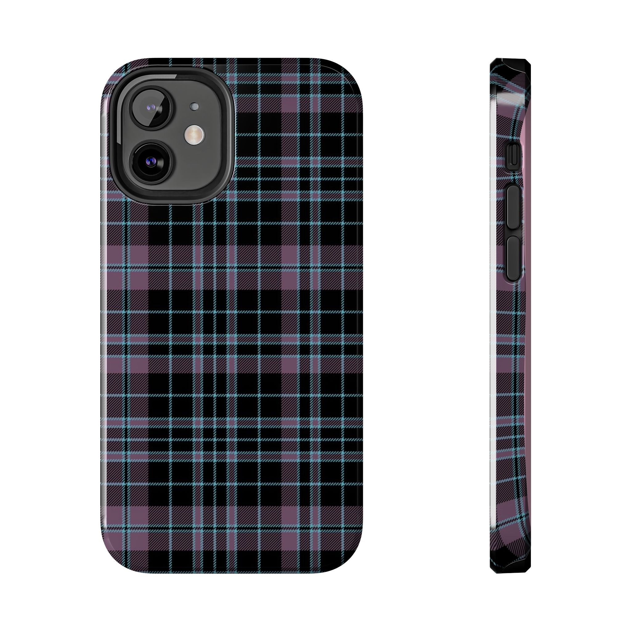 Punk Purple and Blue Plaid Phone Case