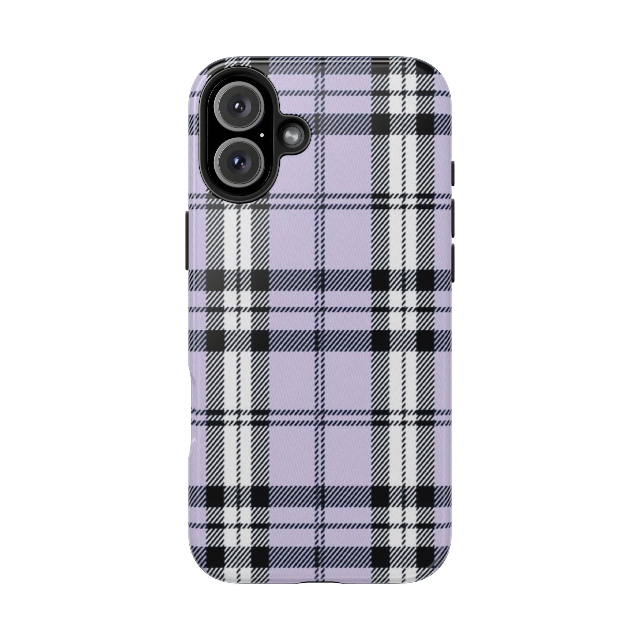 Lavender Light Purple Gingham Plaid Phone Case  - Tough Impact-Resistant Case
