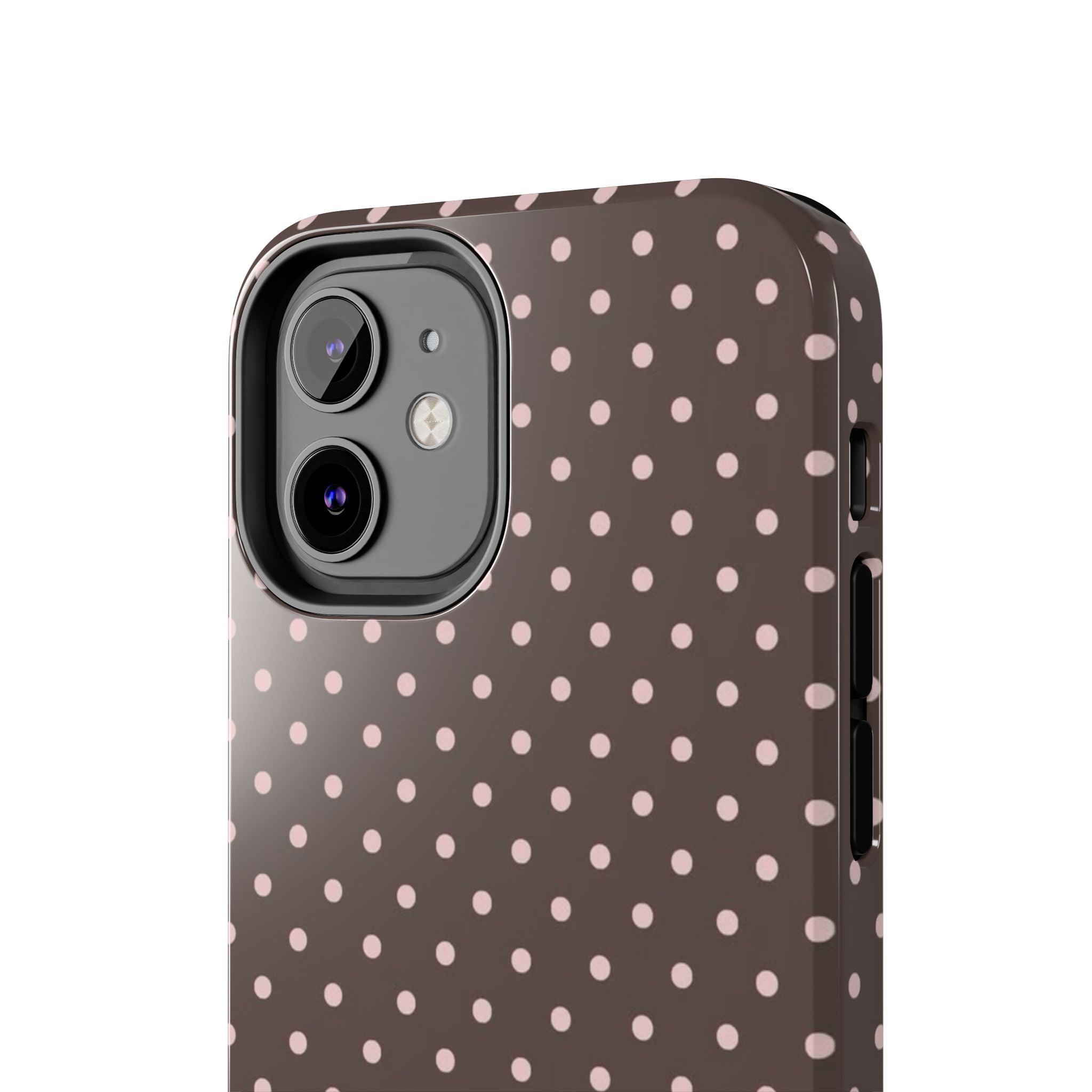 Brown with Pink Dots Phone Case  - Tough Impact-Resistant Case