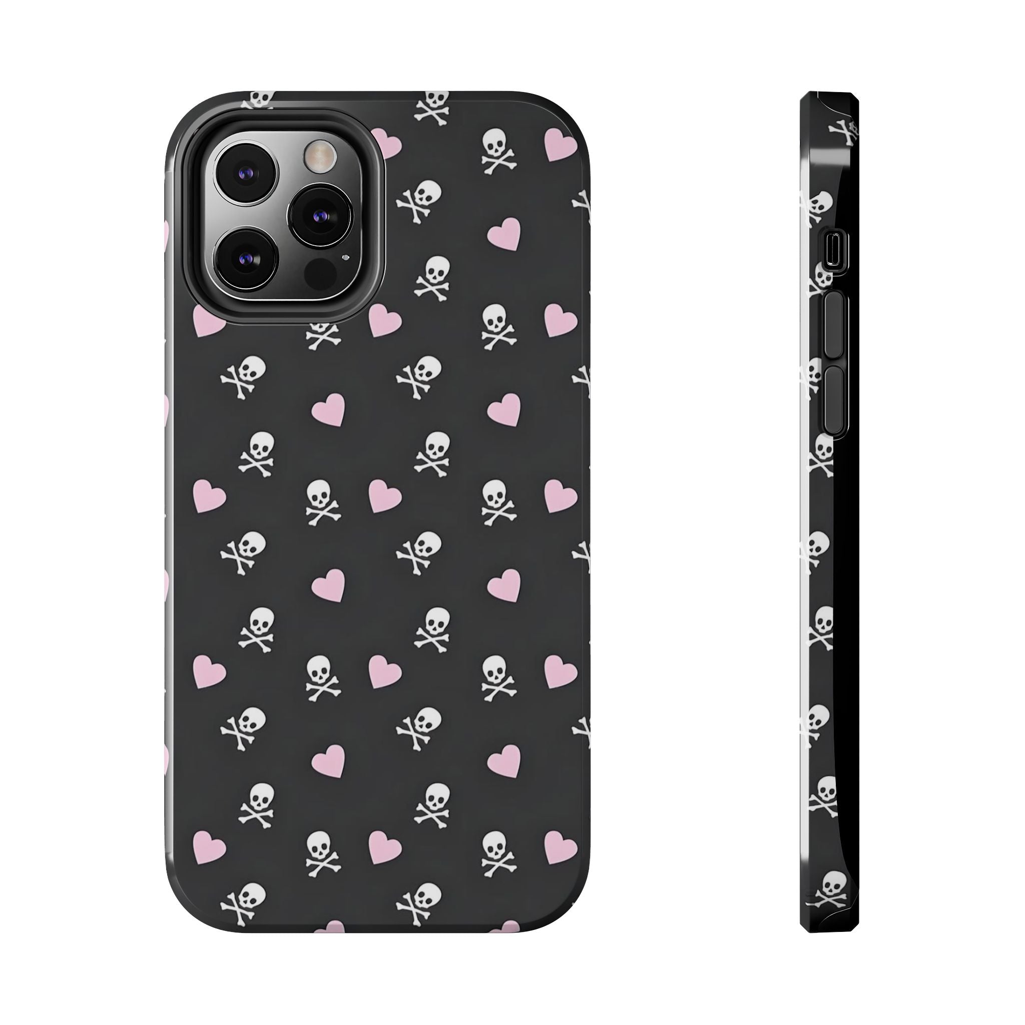 Cute Skulls and Hearts Phone Case  - Tough Impact-Resistant Case