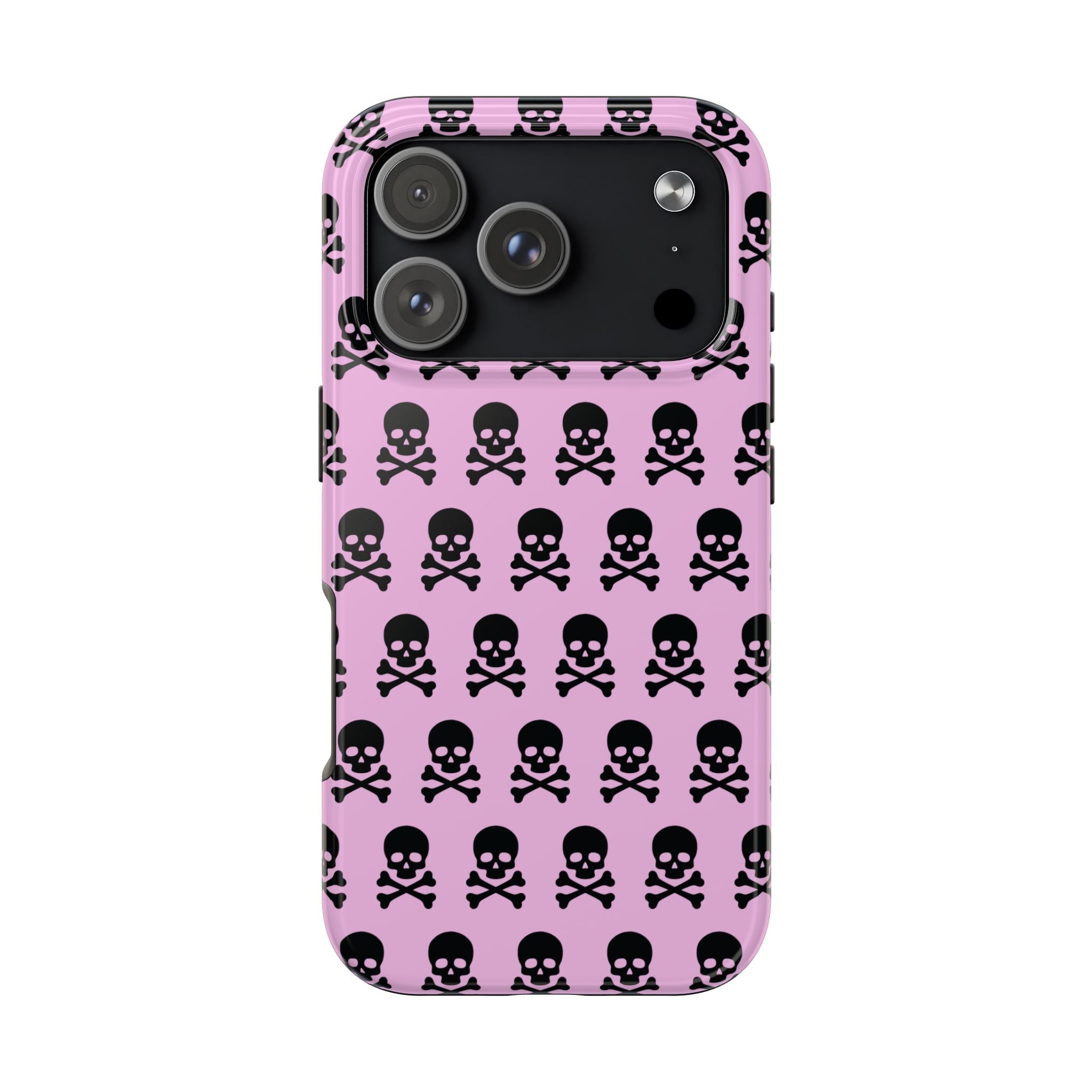 Pink Punk Skull Print Phone Case