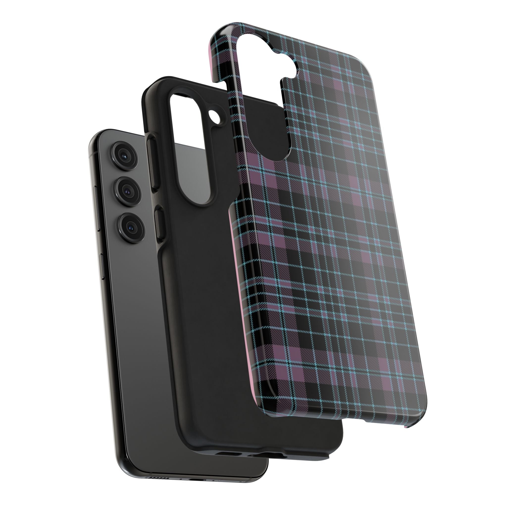 Punk Purple and Blue Plaid Phone Case