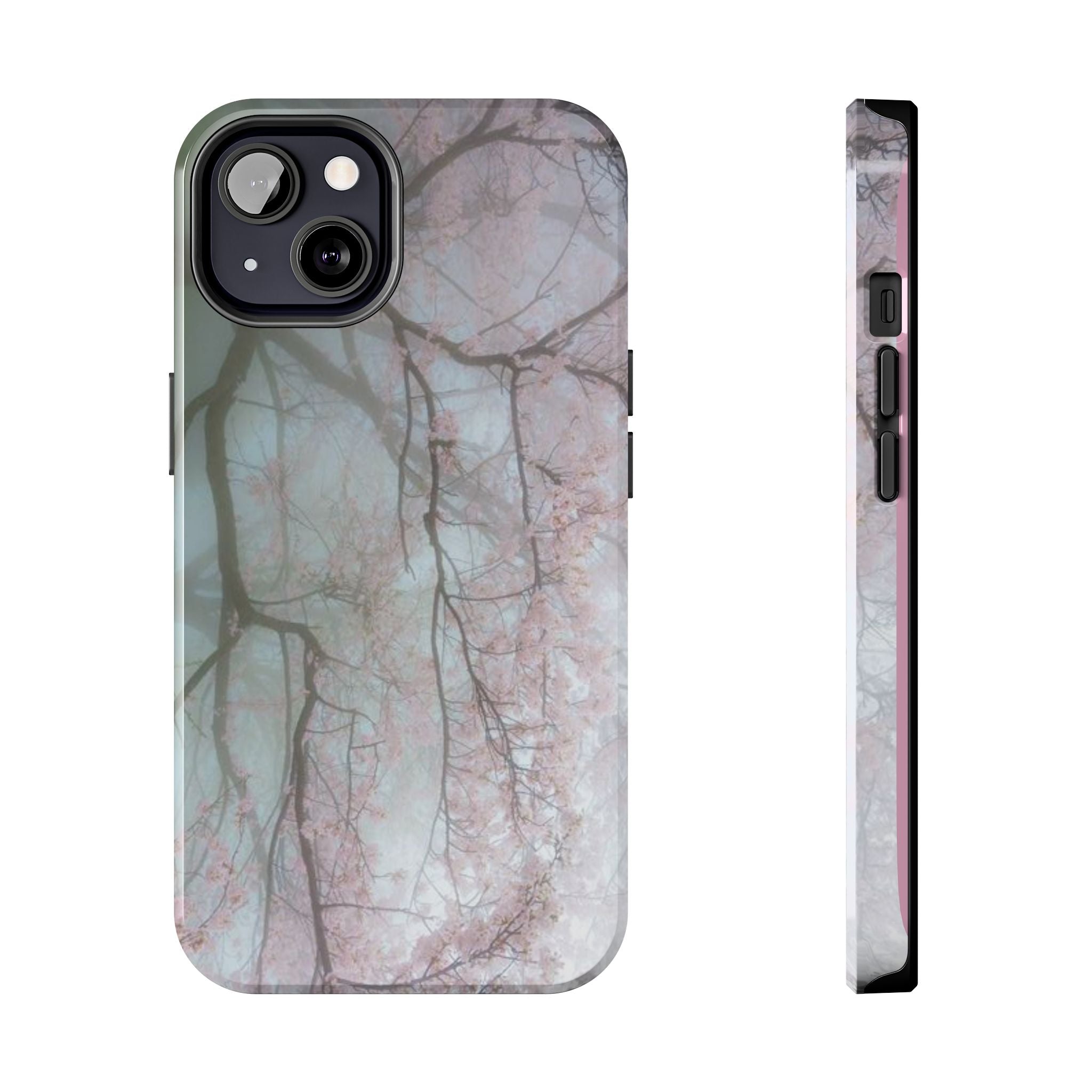 Foggy Cherry Blossom Cyber Phone Case  - Tough Impact-Resistant Case