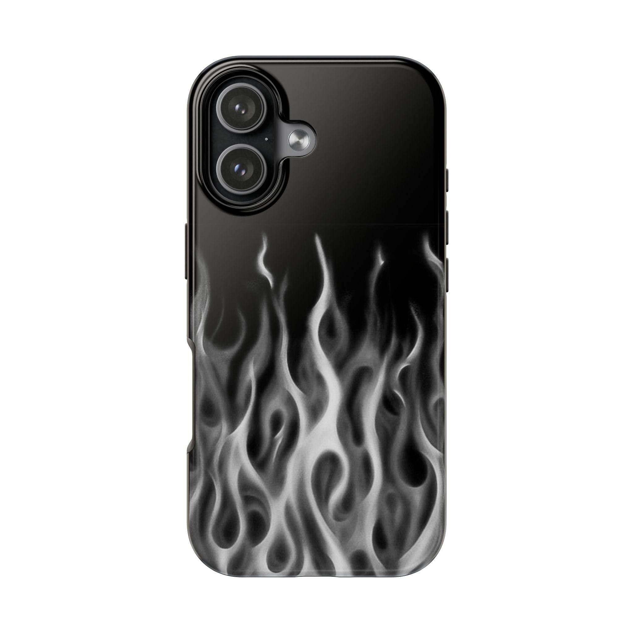 White Airbrush Flames Phone Case  - Tough Impact-Resistant Case