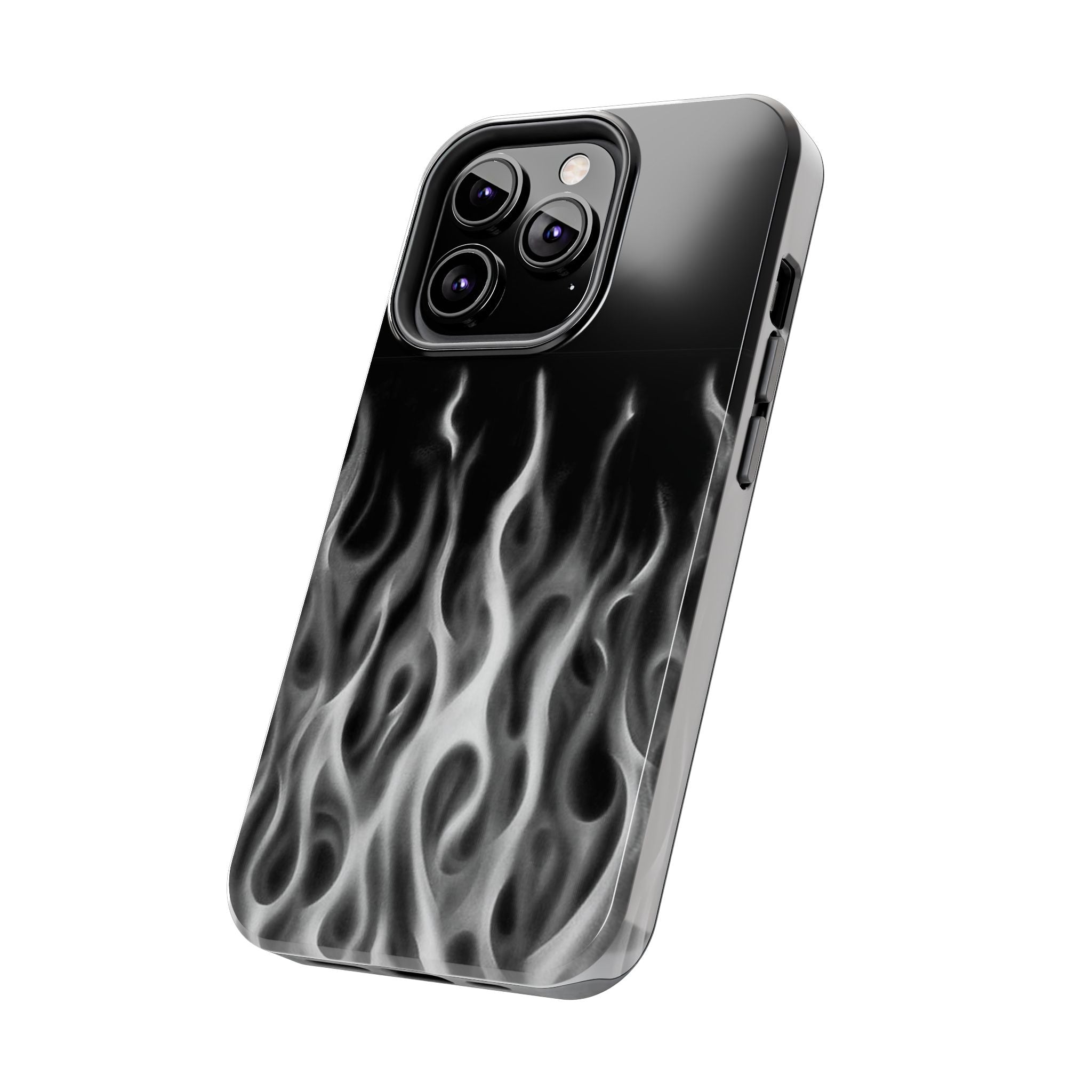 White Airbrush Flames Phone Case  - Tough Impact-Resistant Case