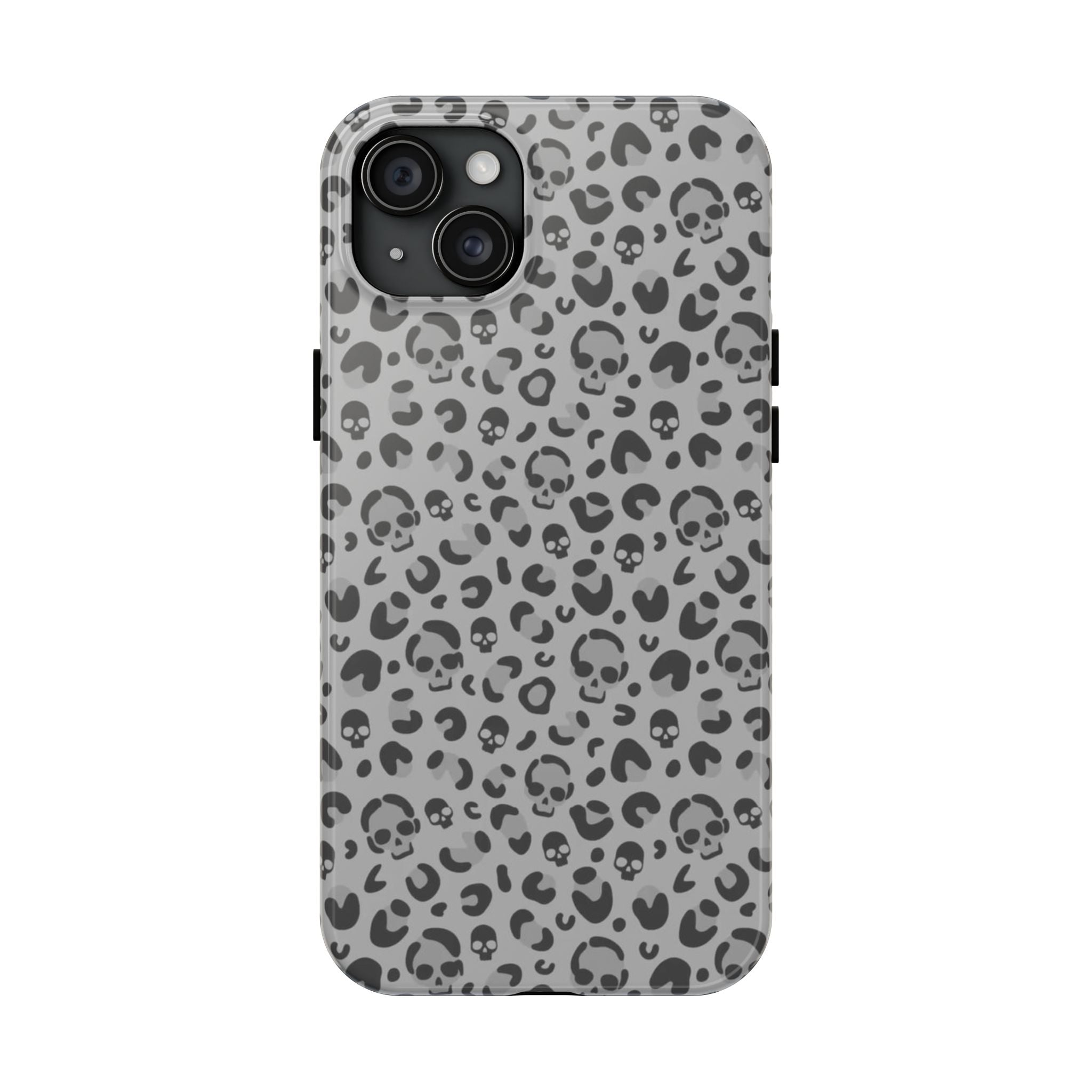 Skull Cheetah Grey Leopard Phone Case