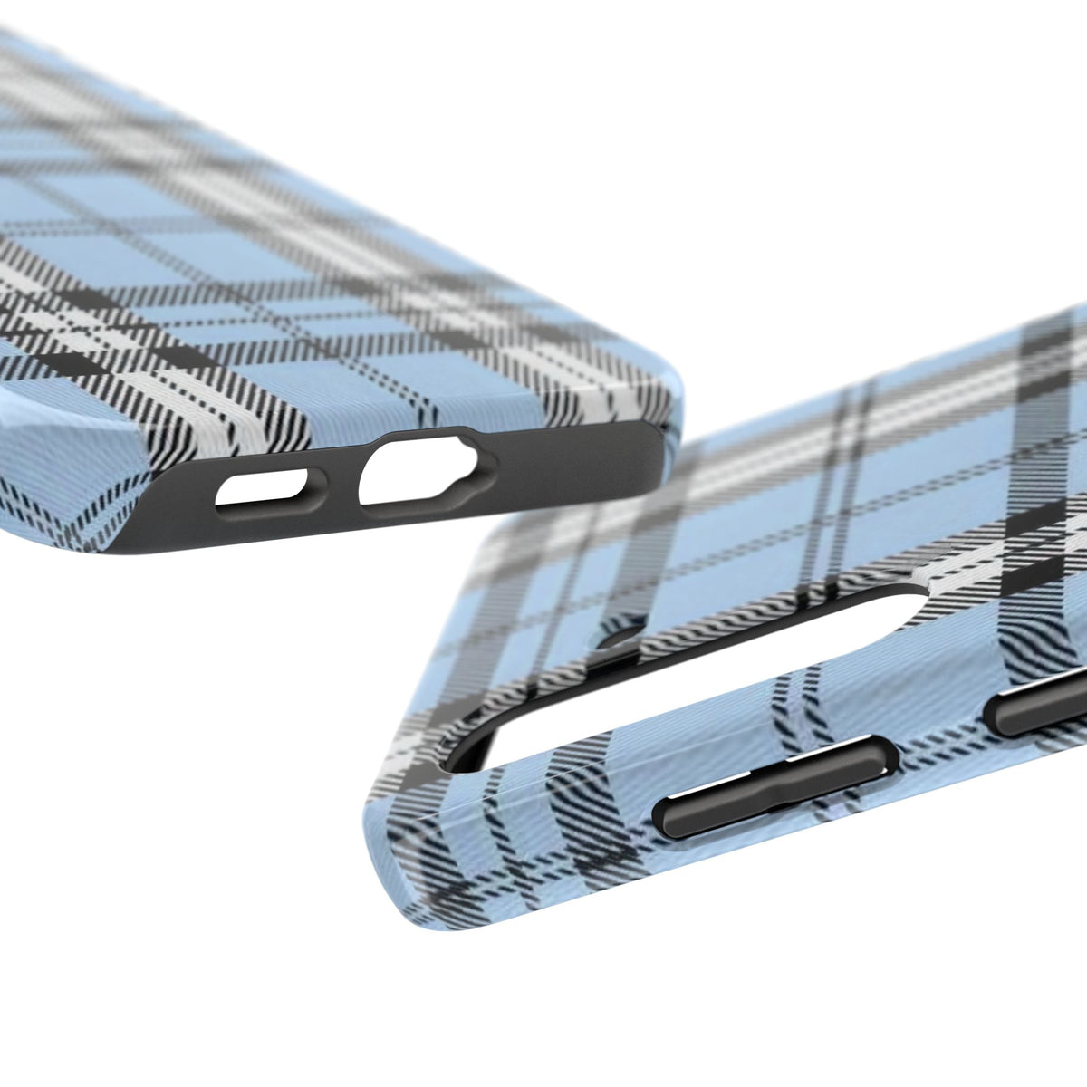 Light Baby Blue Gingham Plaid Phone Case