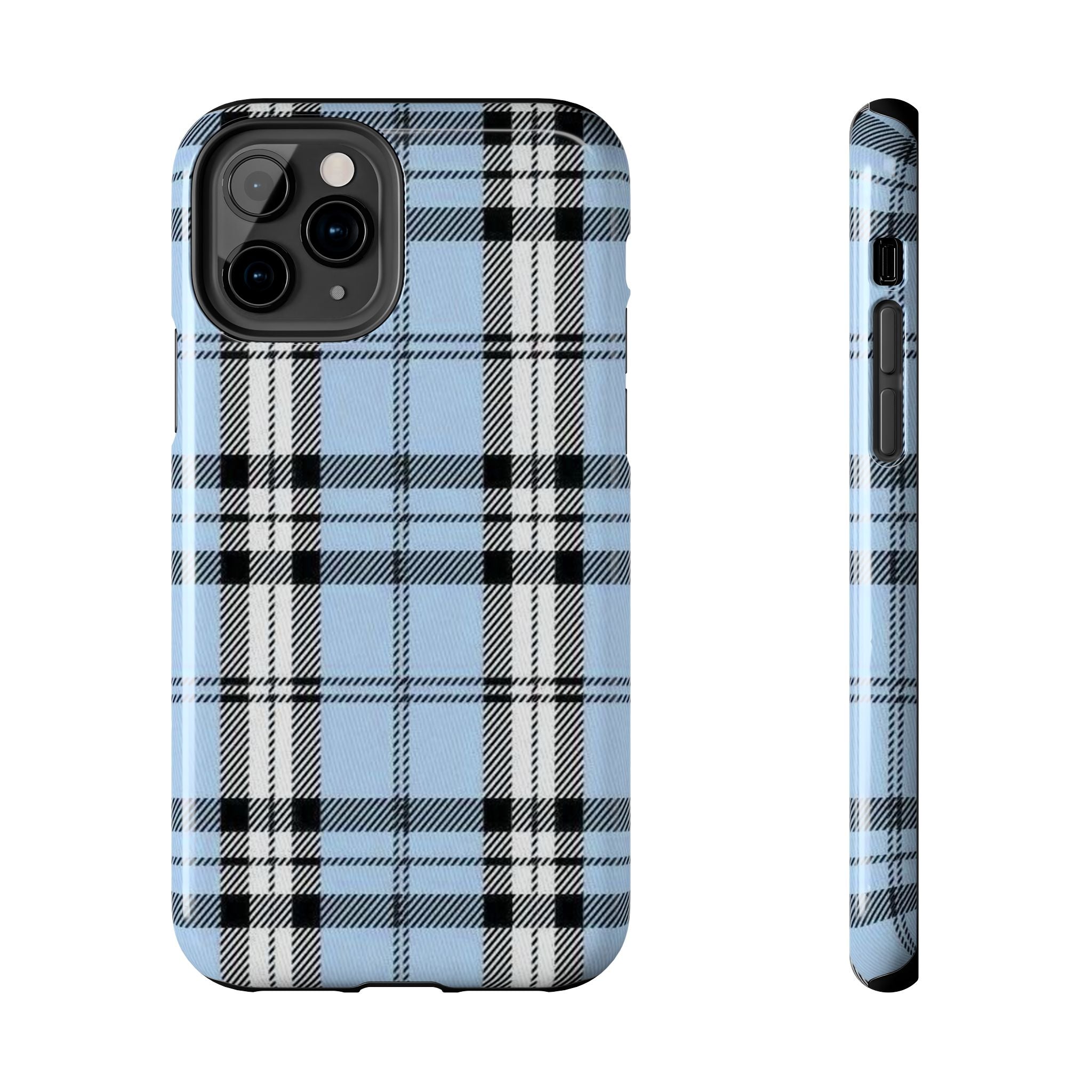 Light Baby Blue Gingham Plaid Phone Case