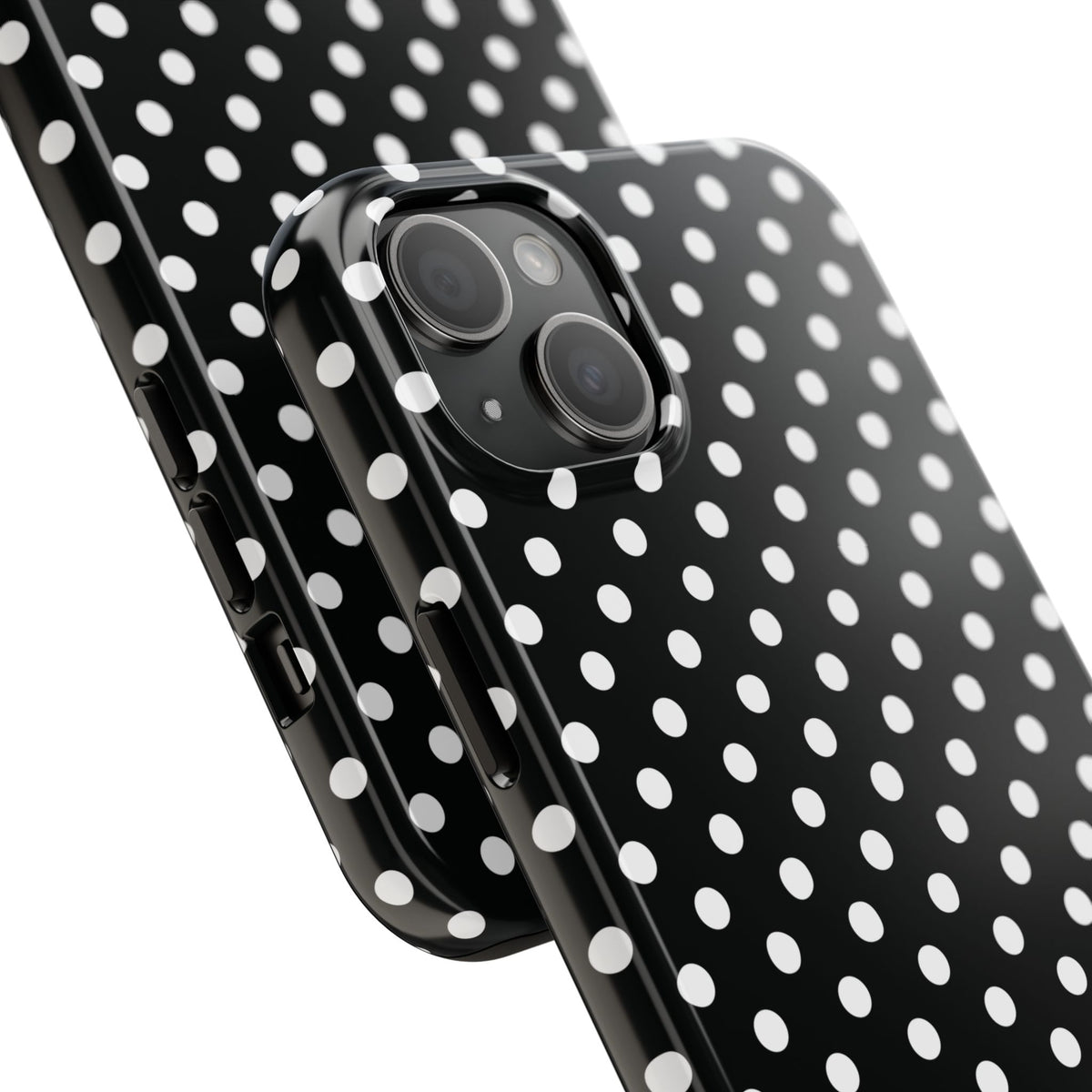 Black and White Polka Dot Phone Case  - Tough Impact-Resistant Case