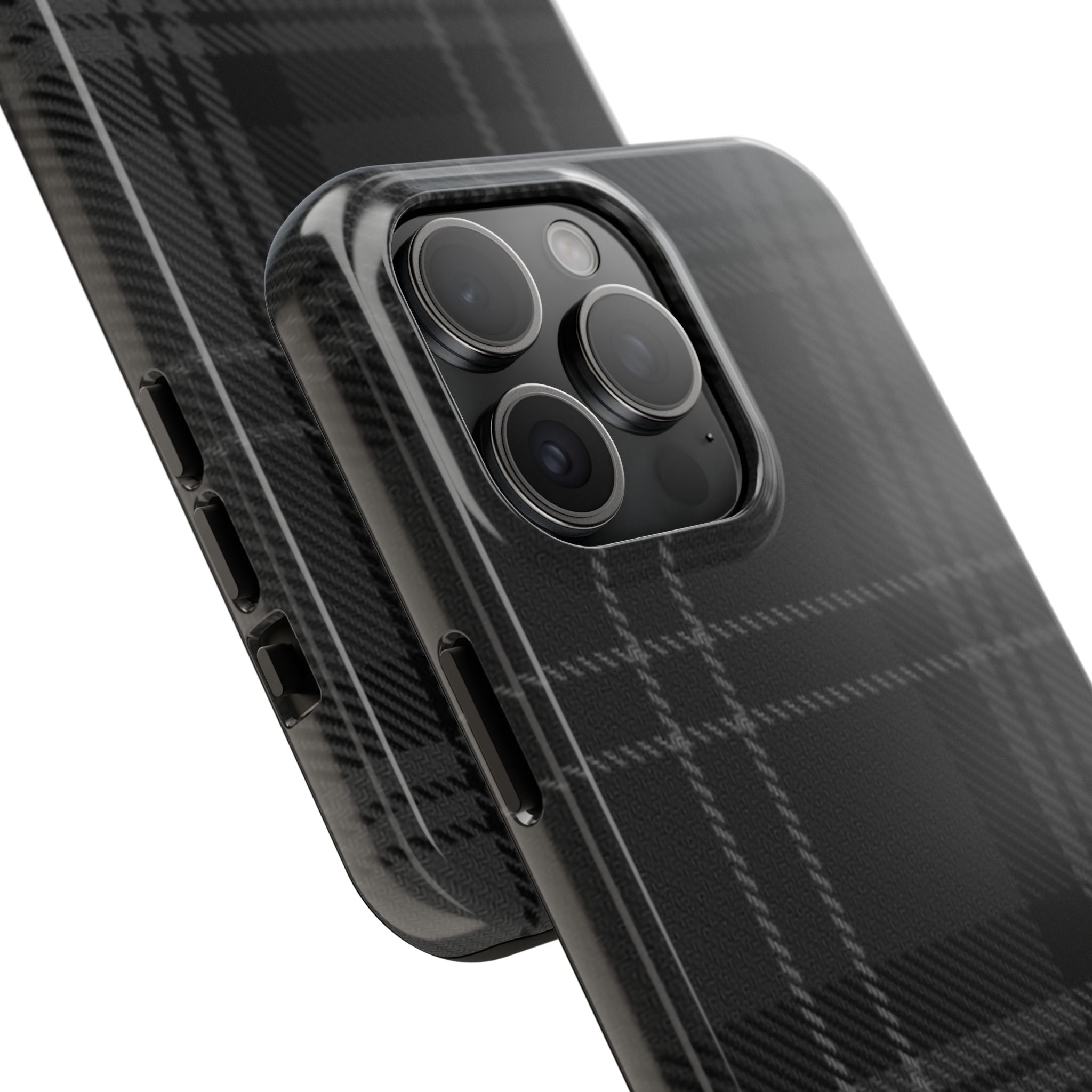Black Plaid Phone Case  - Tough Impact-Resistant Case