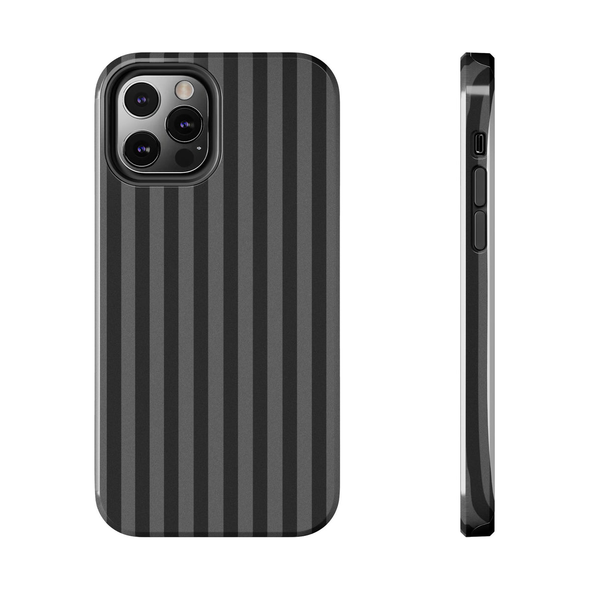 Dark Grey and Black Stripes Phone Case