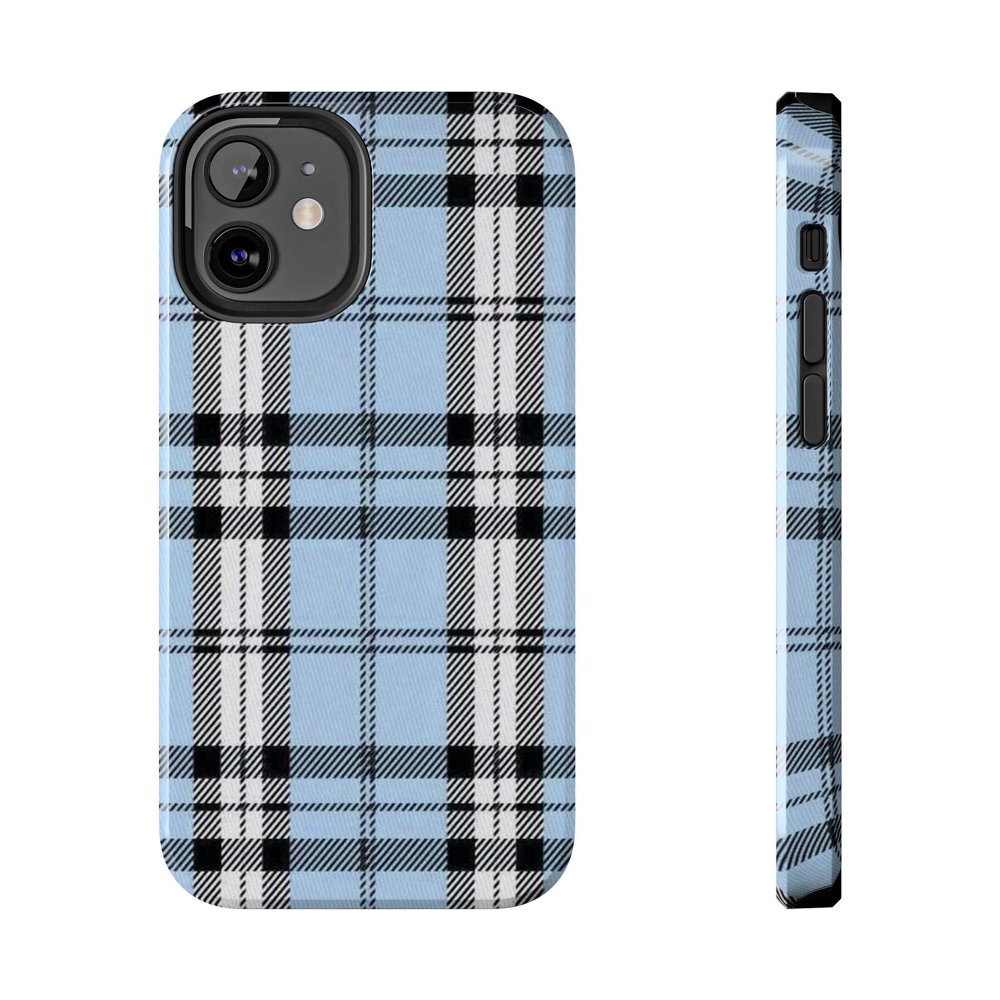 Light Baby Blue Gingham Plaid Phone Case