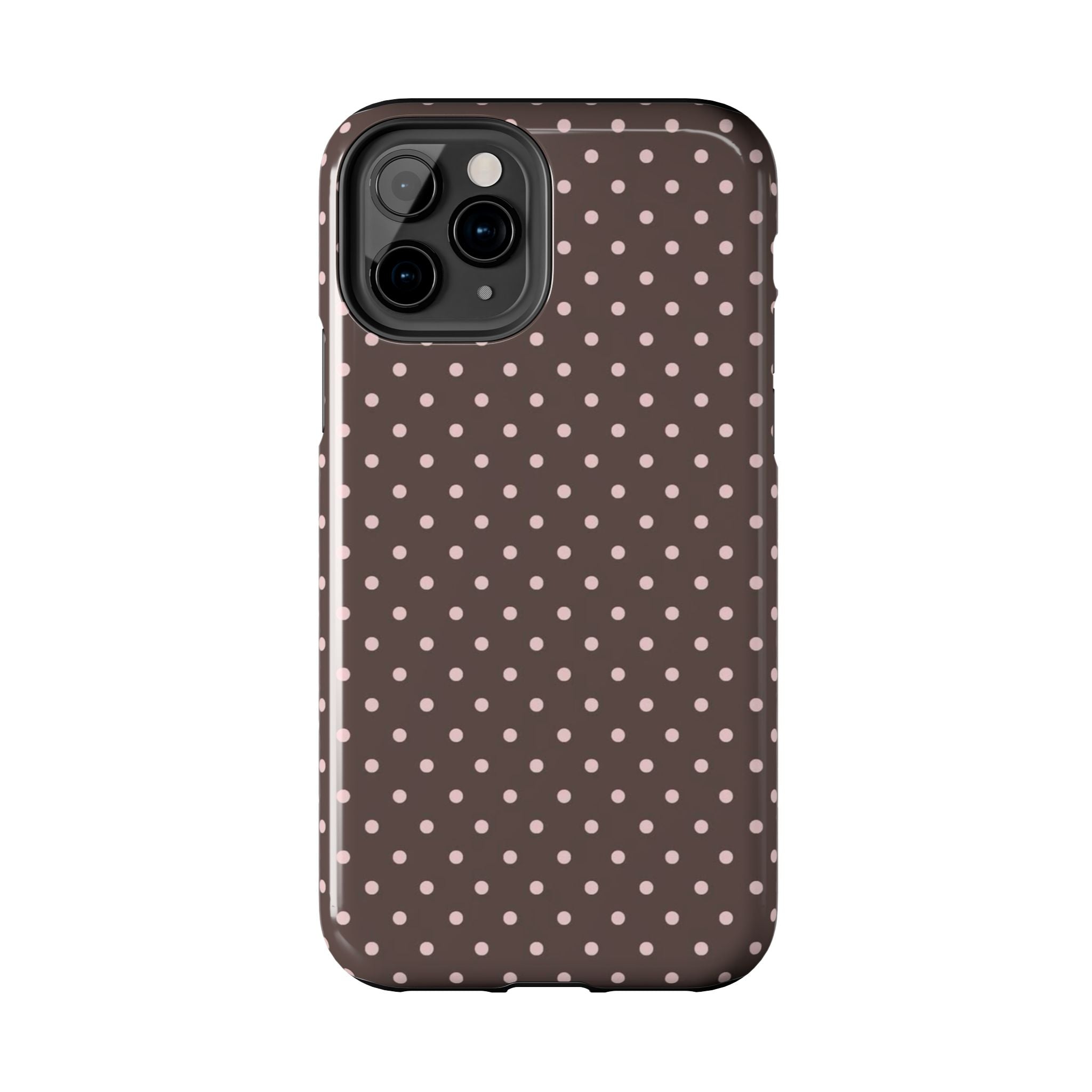 Brown with Pink Dots Phone Case  - Tough Impact-Resistant Case