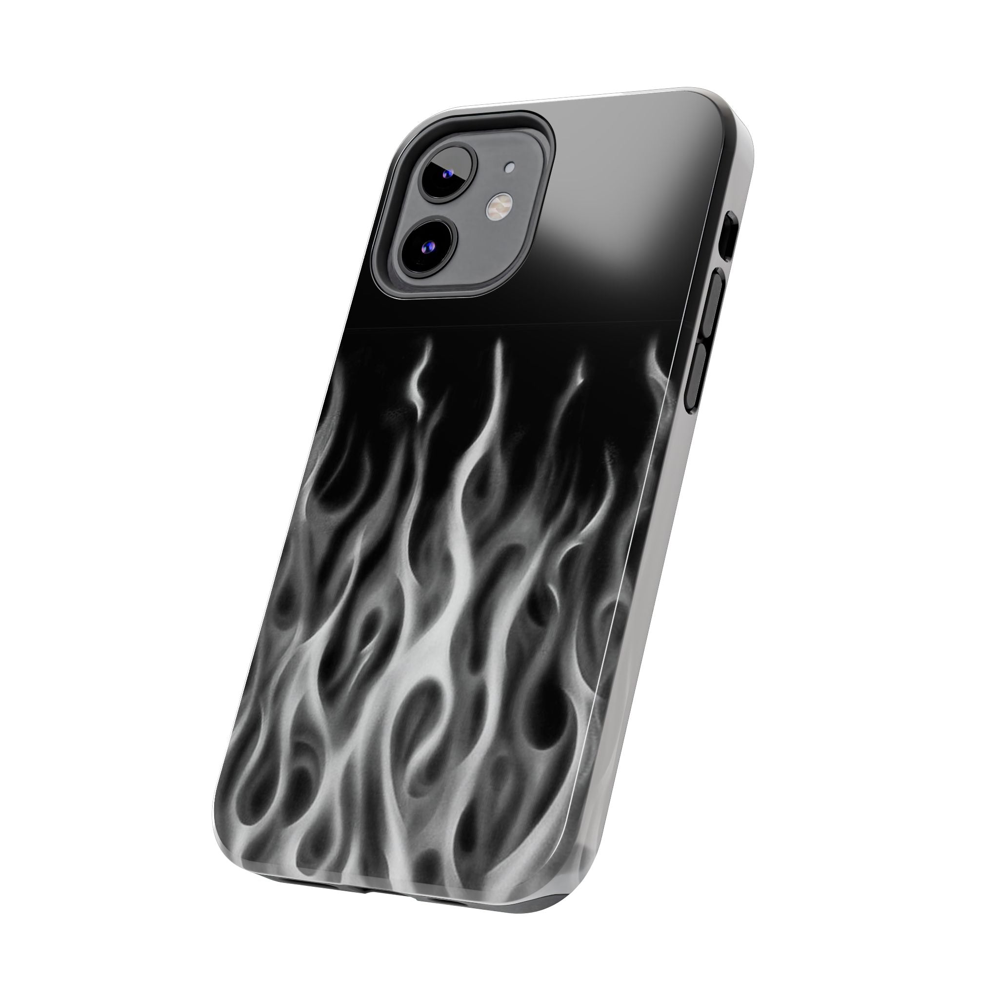 White Airbrush Flames Phone Case  - Tough Impact-Resistant Case