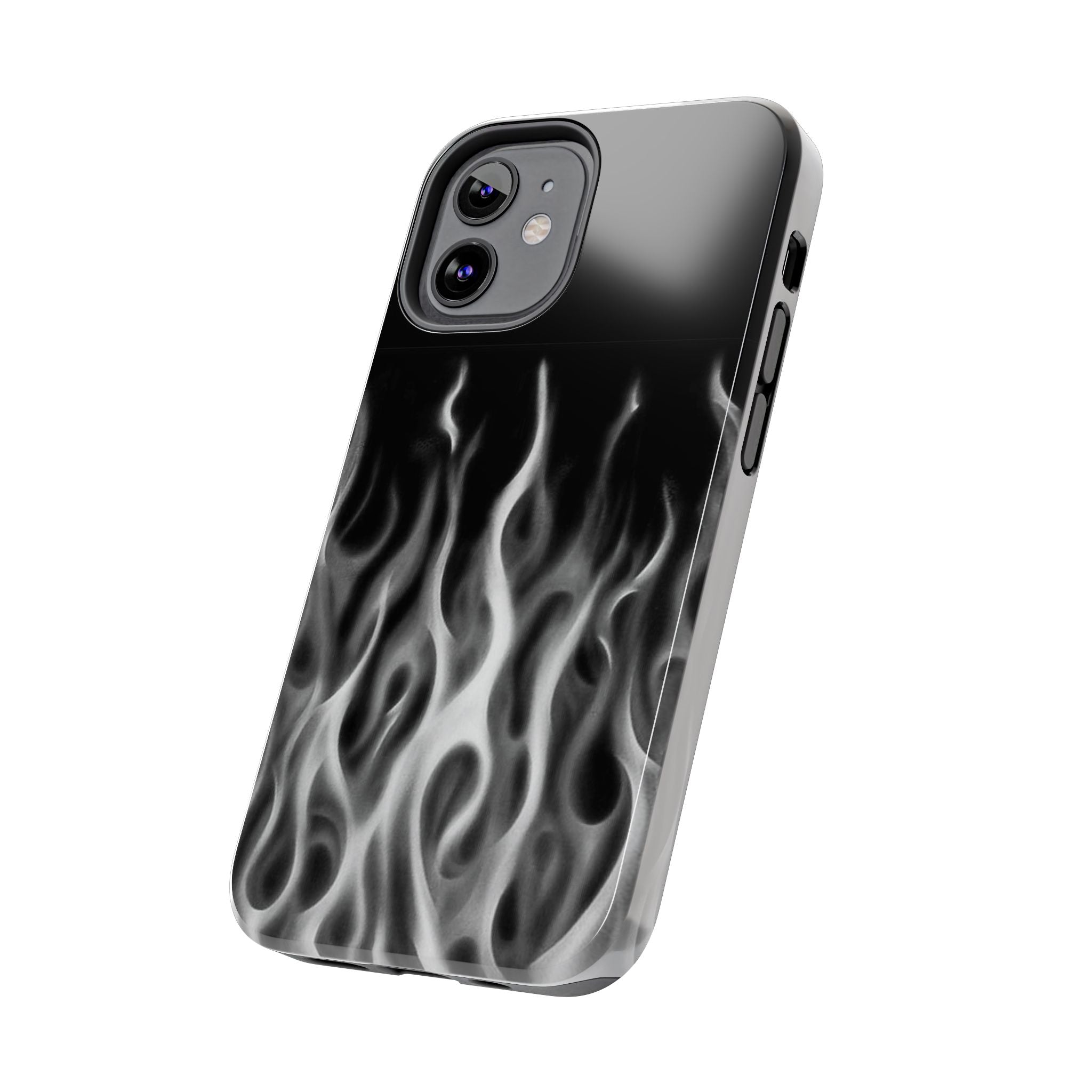 White Airbrush Flames Phone Case  - Tough Impact-Resistant Case