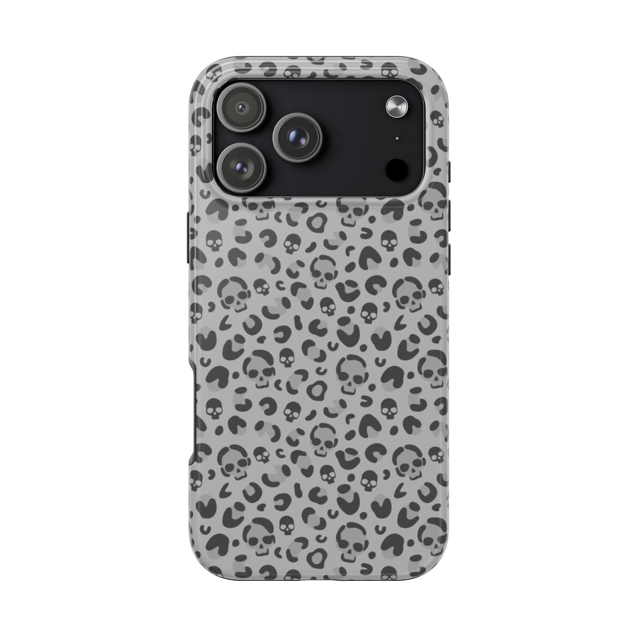 Skull Cheetah Grey Leopard Phone Case