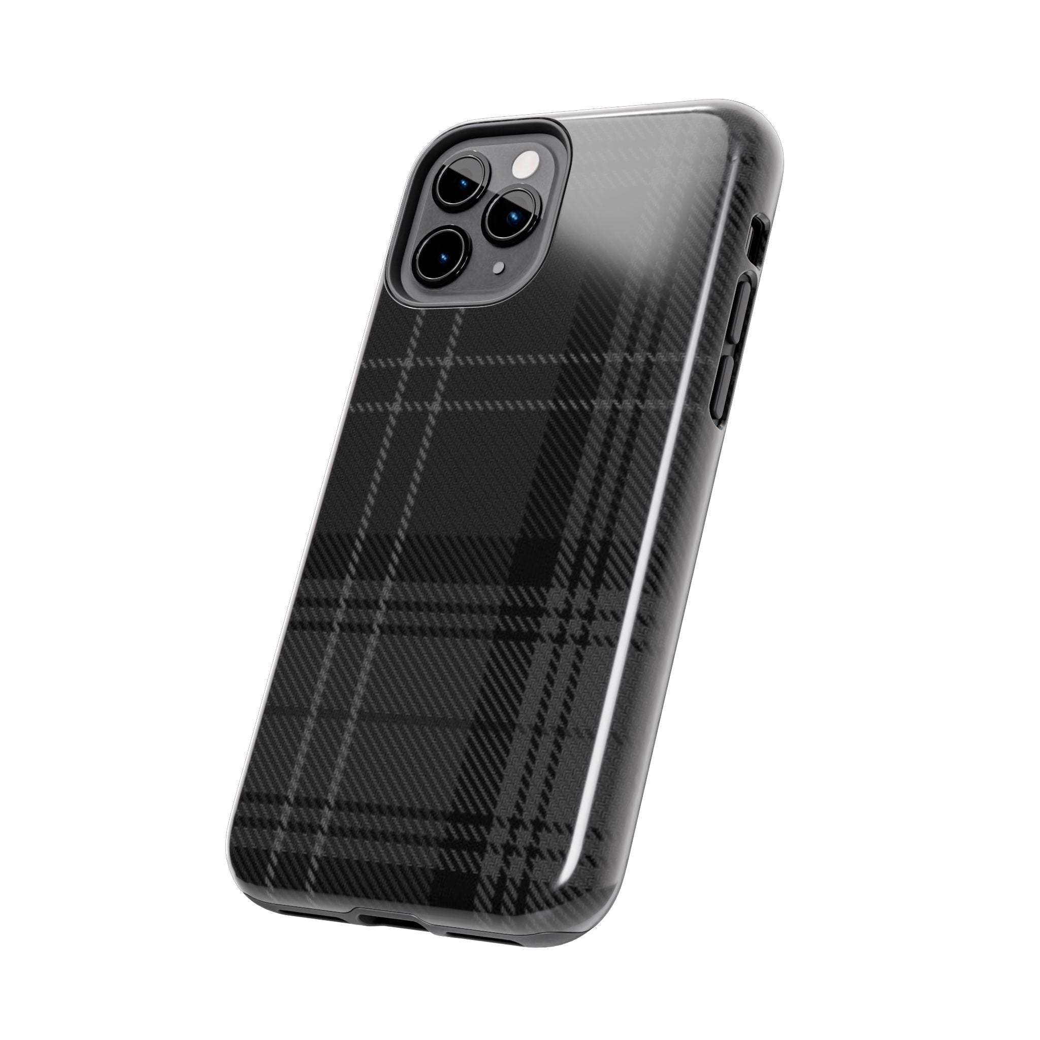 Black Plaid Phone Case  - Tough Impact-Resistant Case
