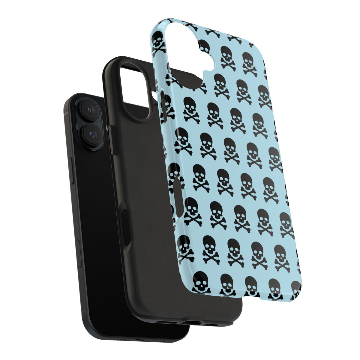 Blue Punk Skull Print Phone Case