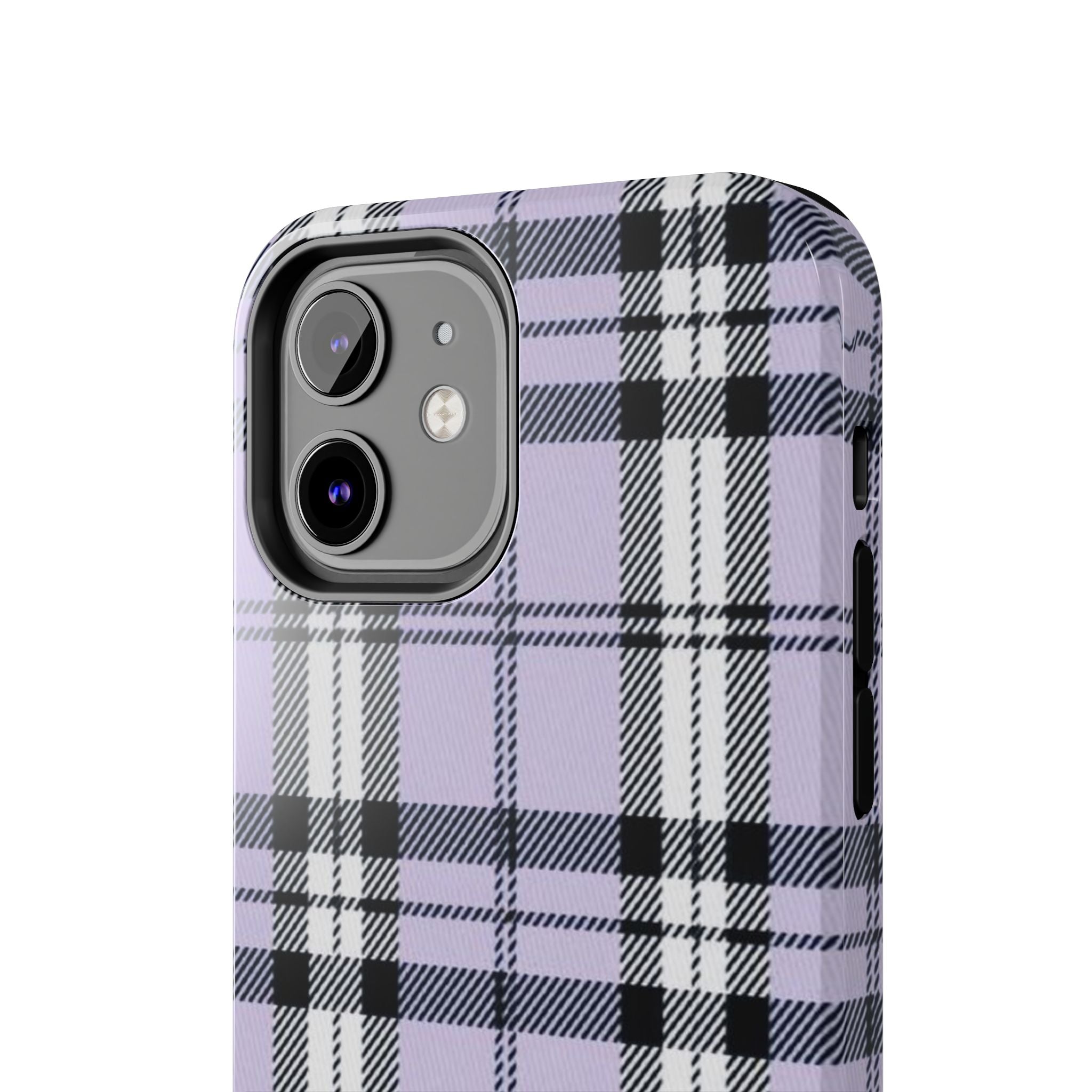 Lavender Light Purple Gingham Plaid Phone Case  - Tough Impact-Resistant Case