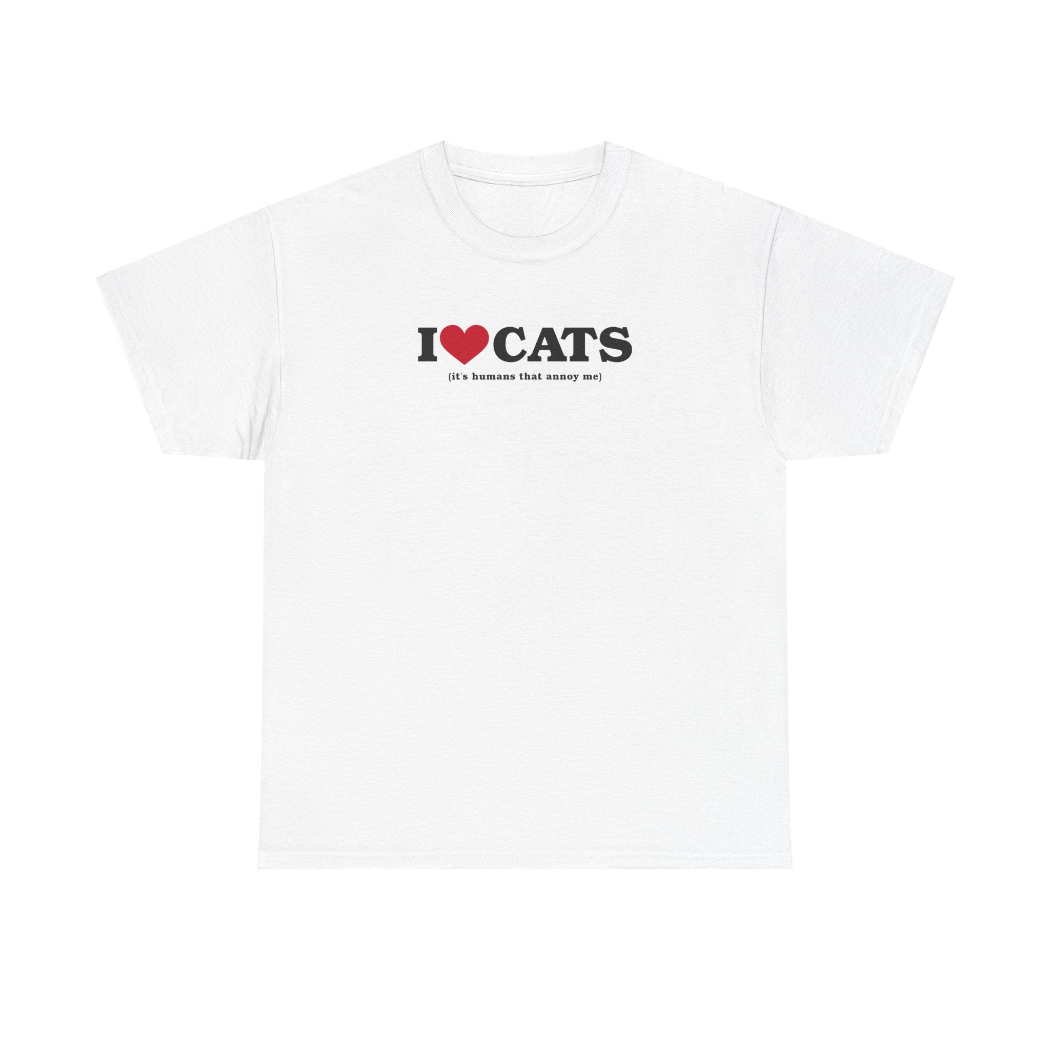 I Heart Cats (It's Humans That Annoy Me) 100% Cotton Tee