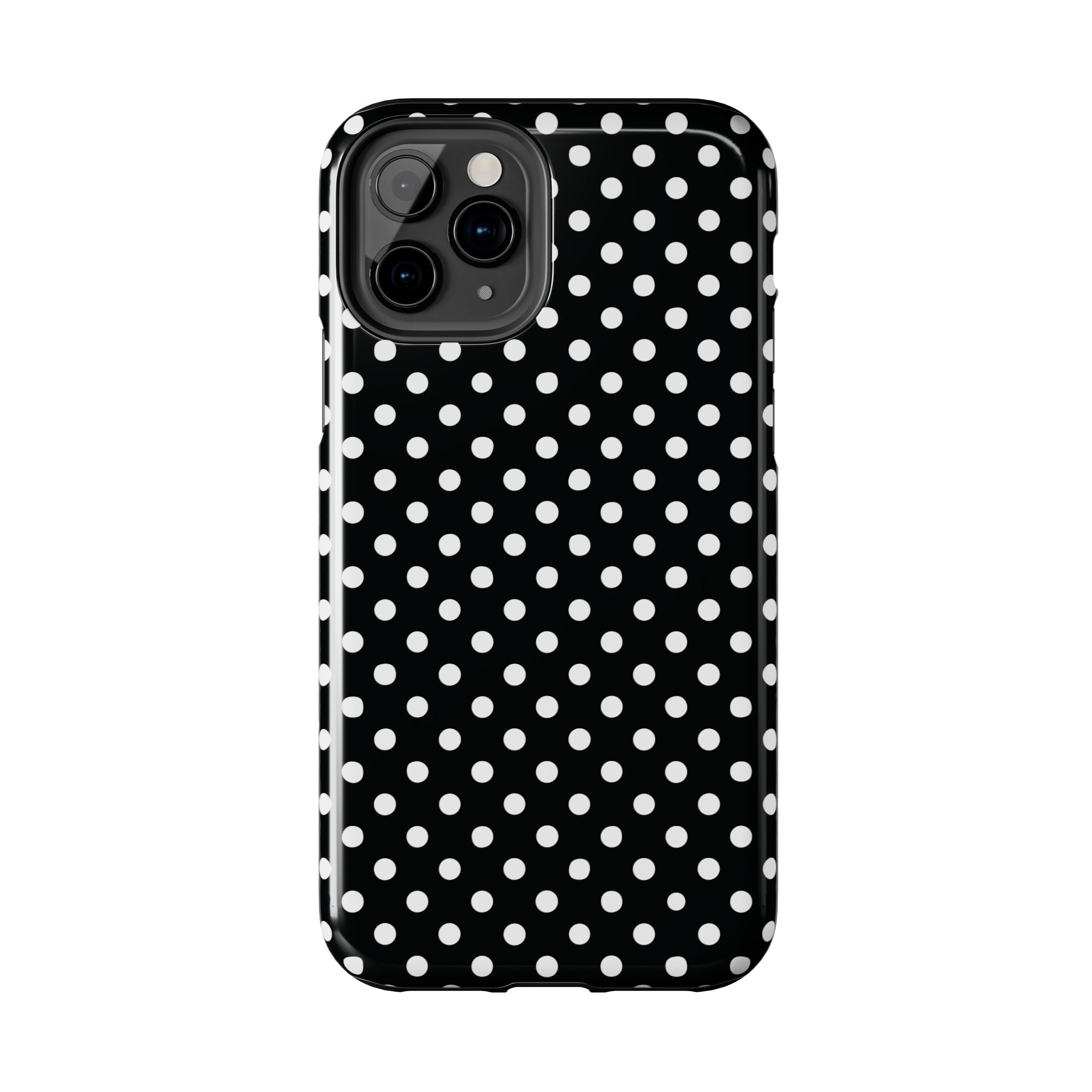 Black and White Polka Dot Phone Case  - Tough Impact-Resistant Case