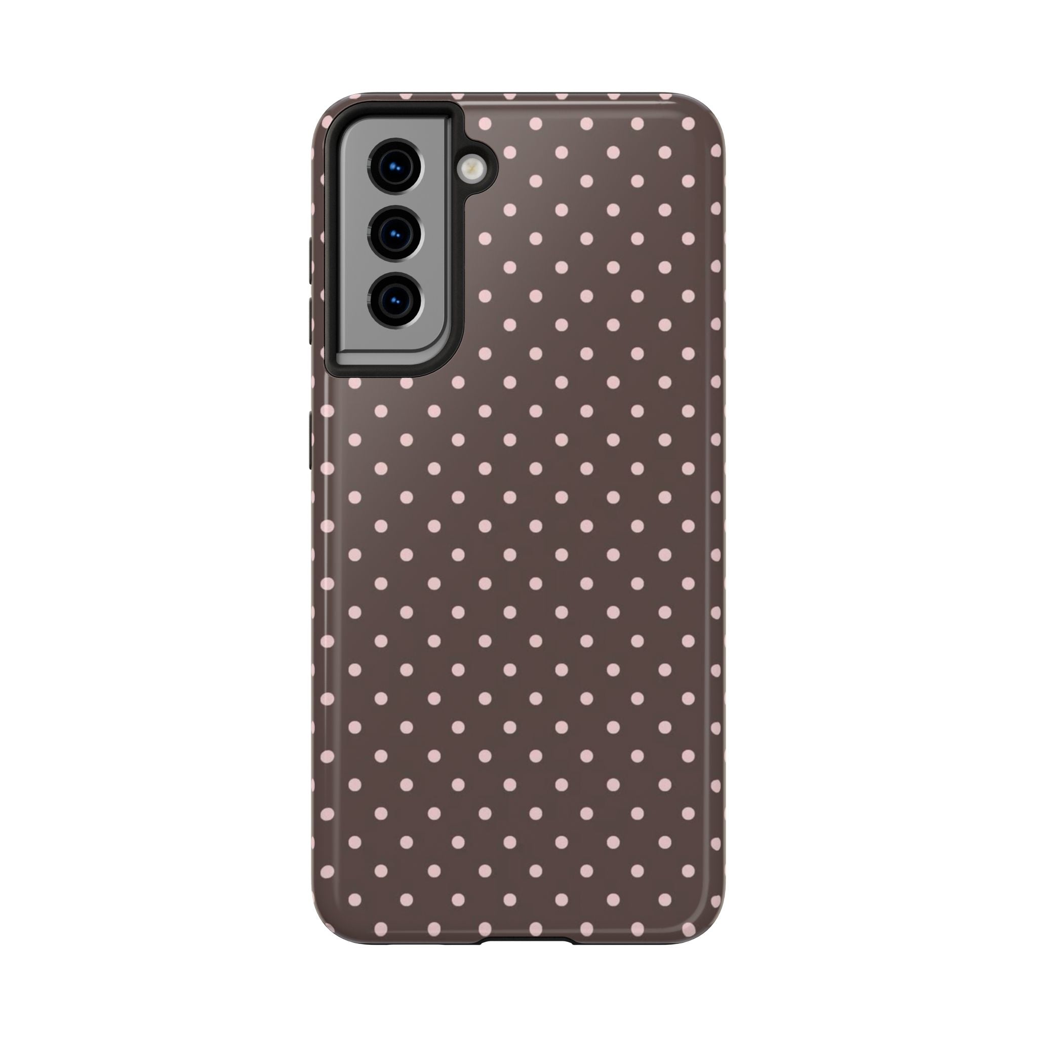Brown with Pink Dots Phone Case  - Tough Impact-Resistant Case