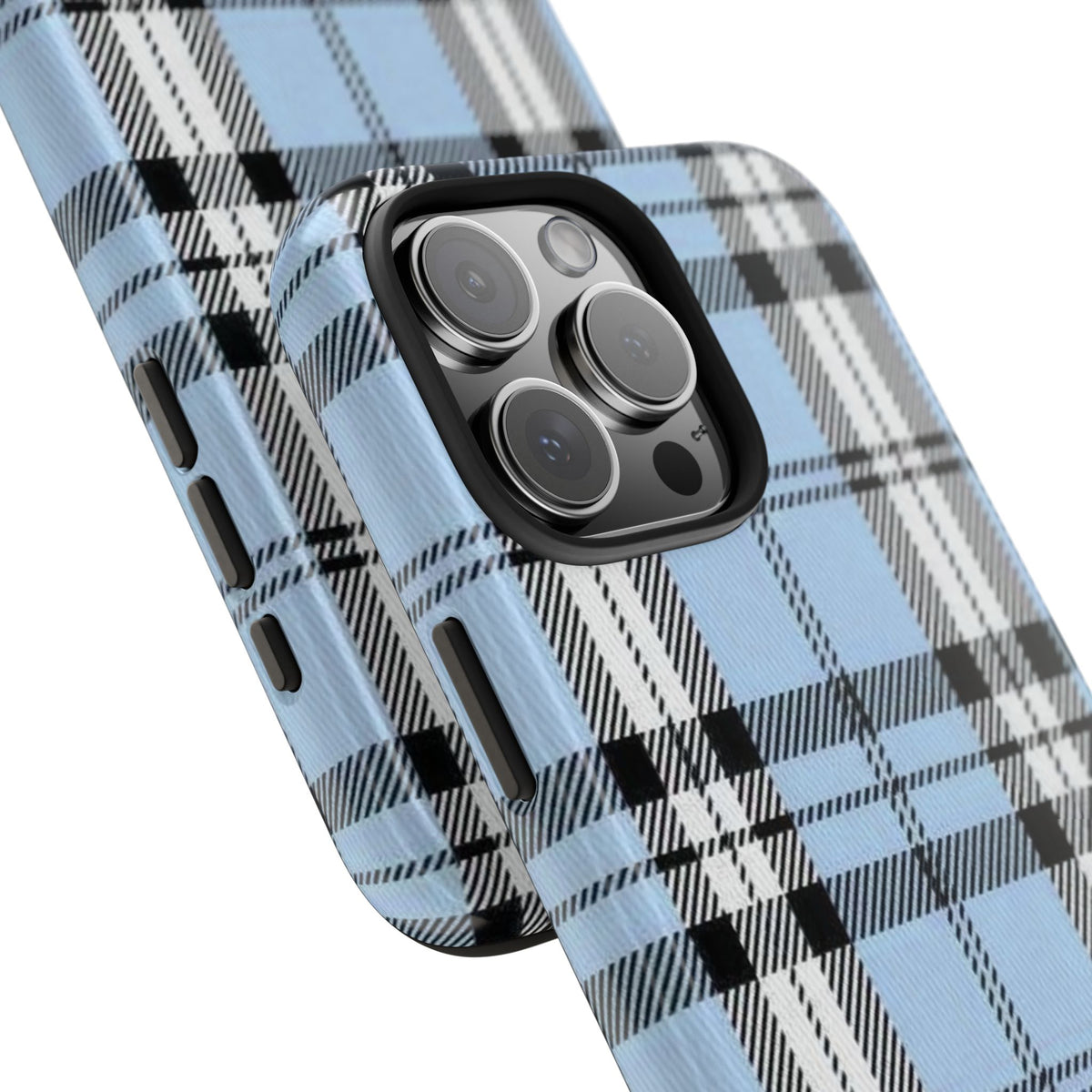 Light Baby Blue Gingham Plaid Phone Case