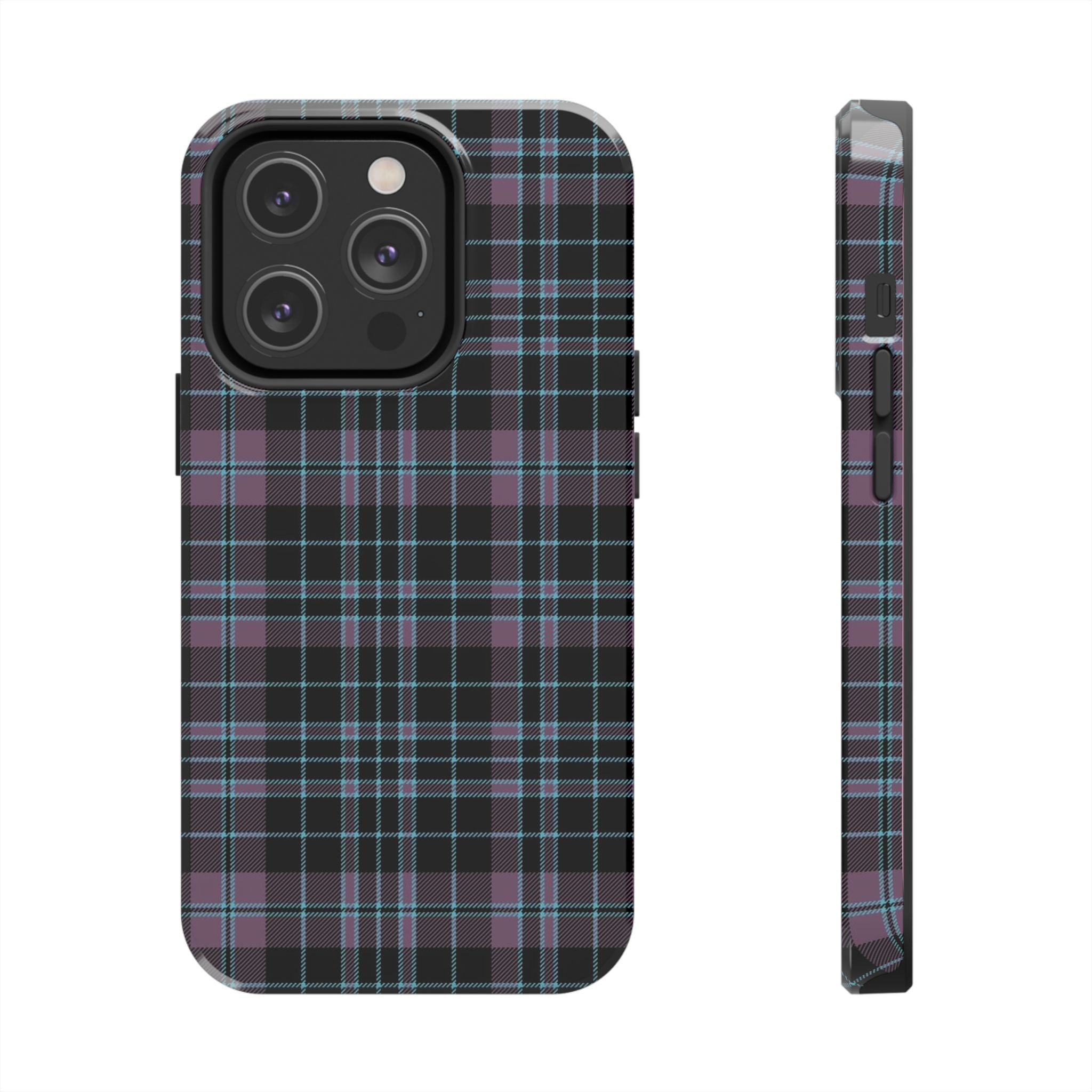 Punk Purple and Blue Plaid Phone Case