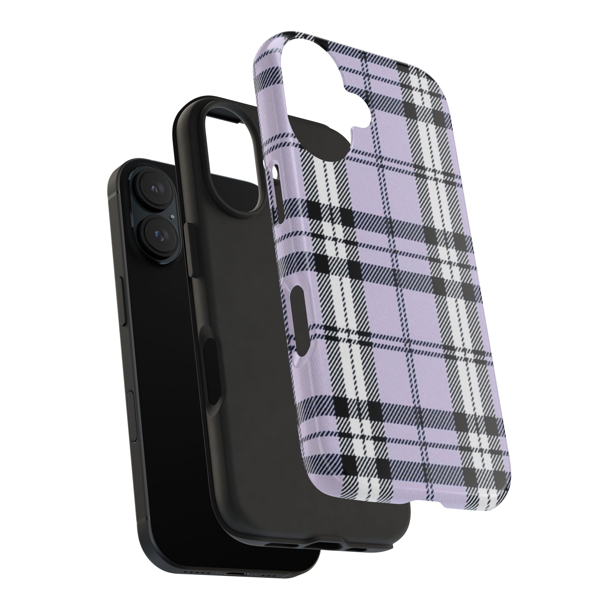 Lavender Light Purple Gingham Plaid Phone Case  - Tough Impact-Resistant Case