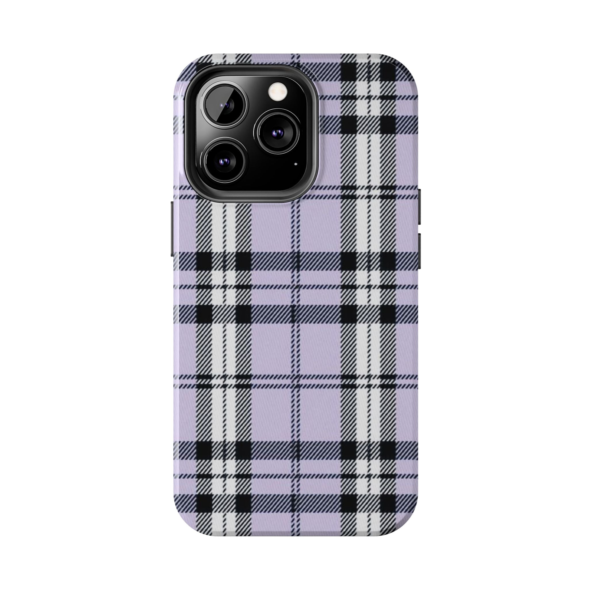 Lavender Light Purple Gingham Plaid Phone Case  - Tough Impact-Resistant Case