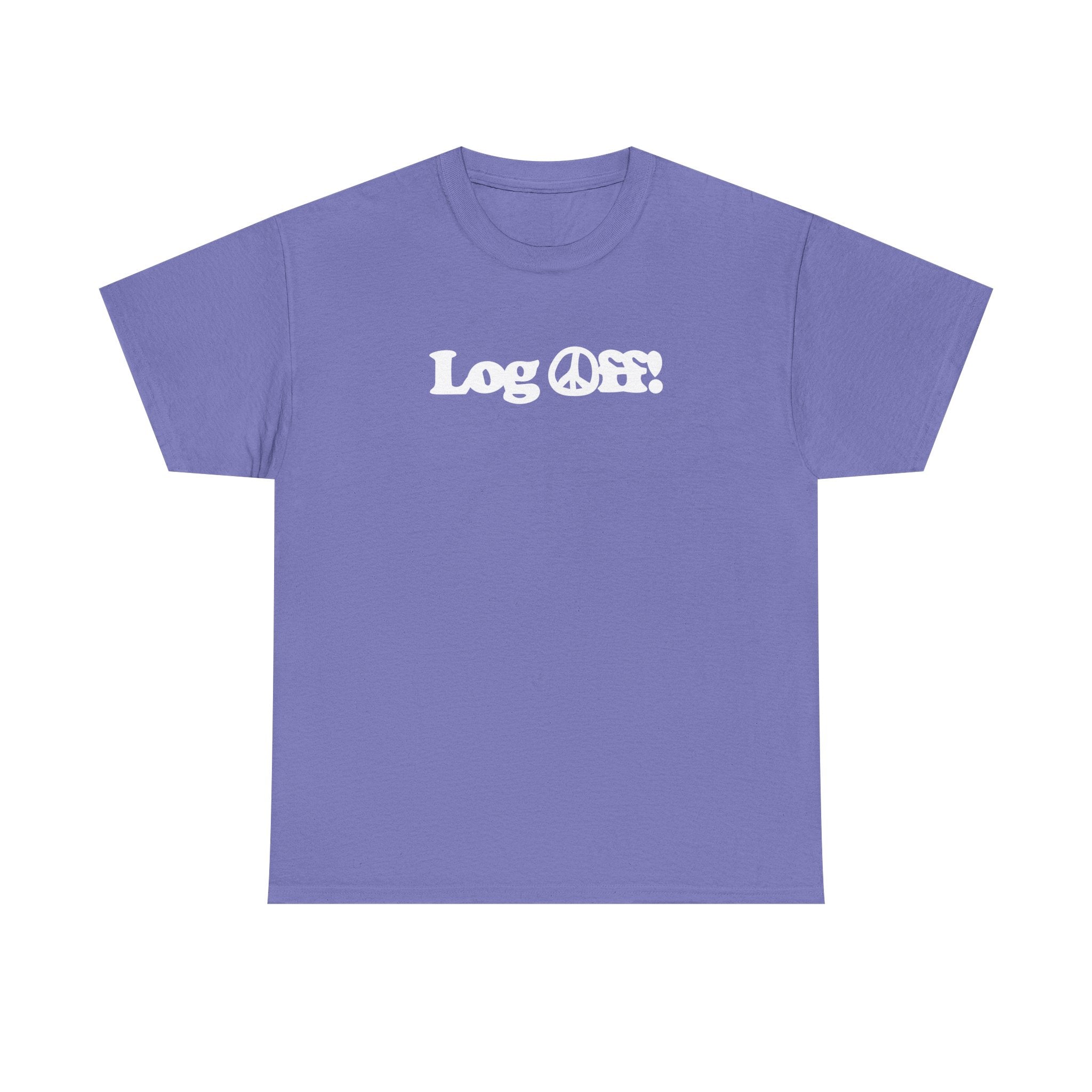 Log Off! Peace Sign Unisex 100% Cotton Tee