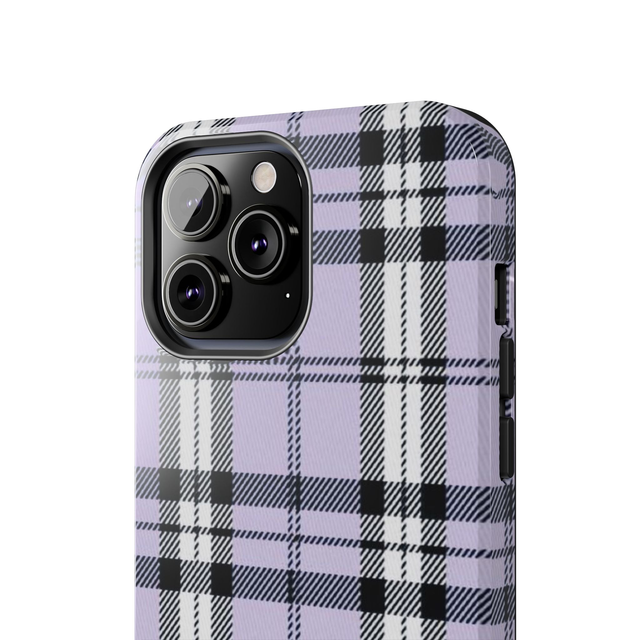 Lavender Light Purple Gingham Plaid Phone Case  - Tough Impact-Resistant Case