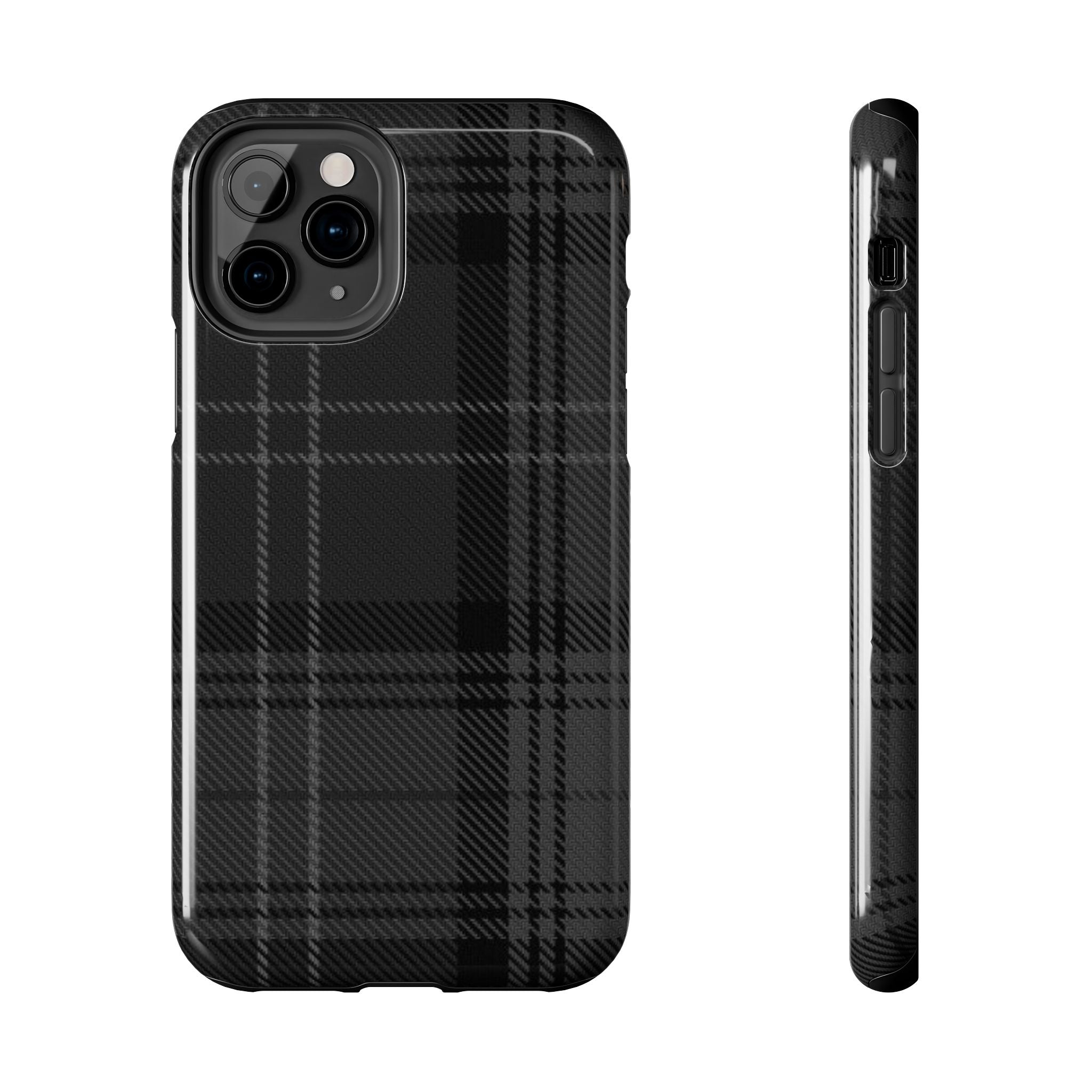 Black Plaid Phone Case  - Tough Impact-Resistant Case