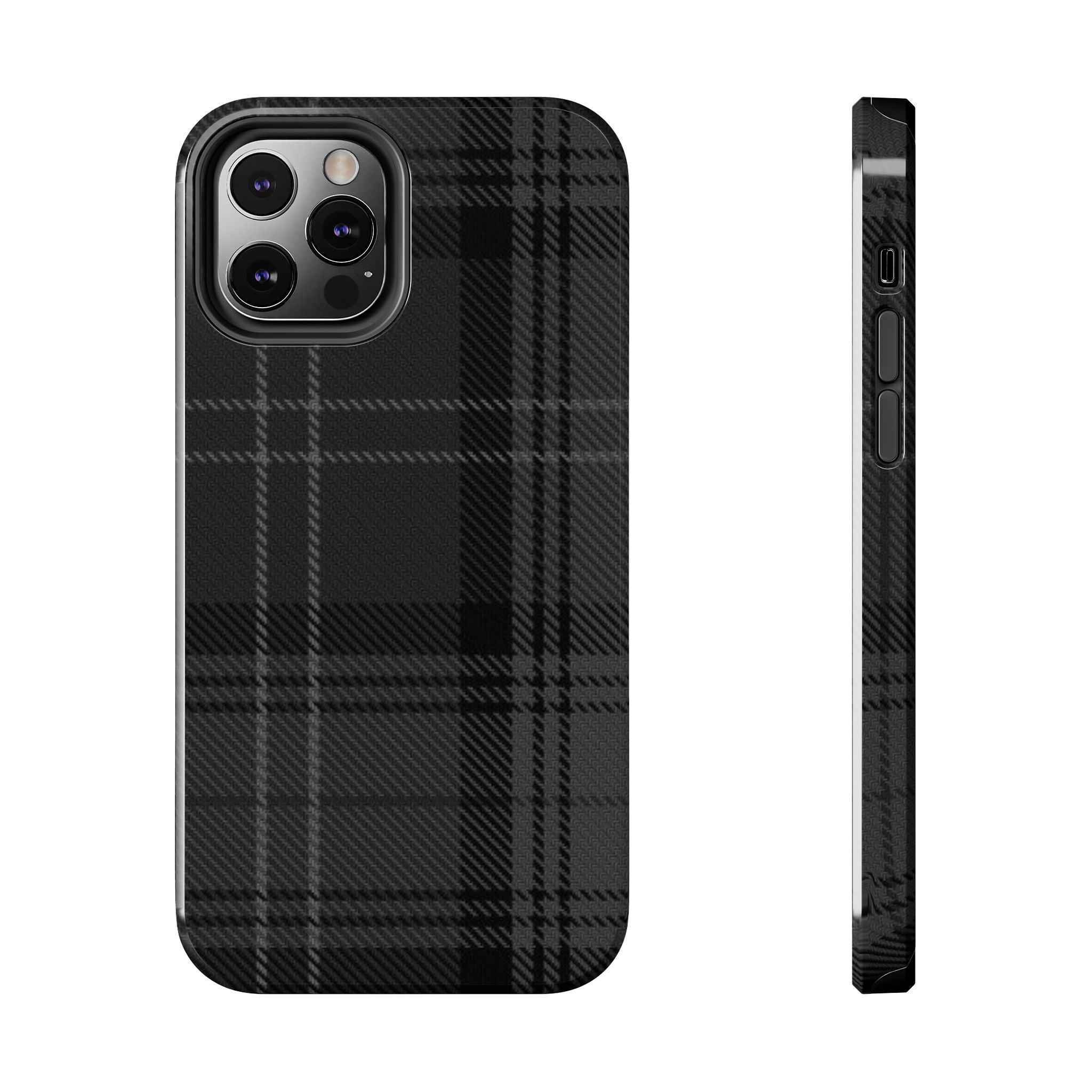 Black Plaid Phone Case  - Tough Impact-Resistant Case
