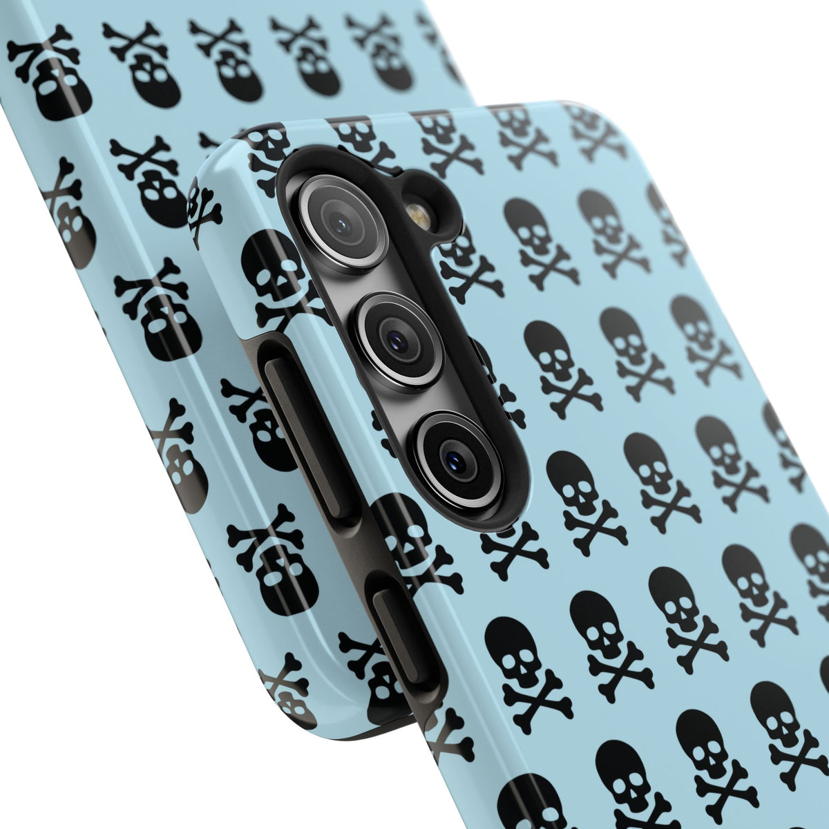 Blue Punk Skull Print Phone Case