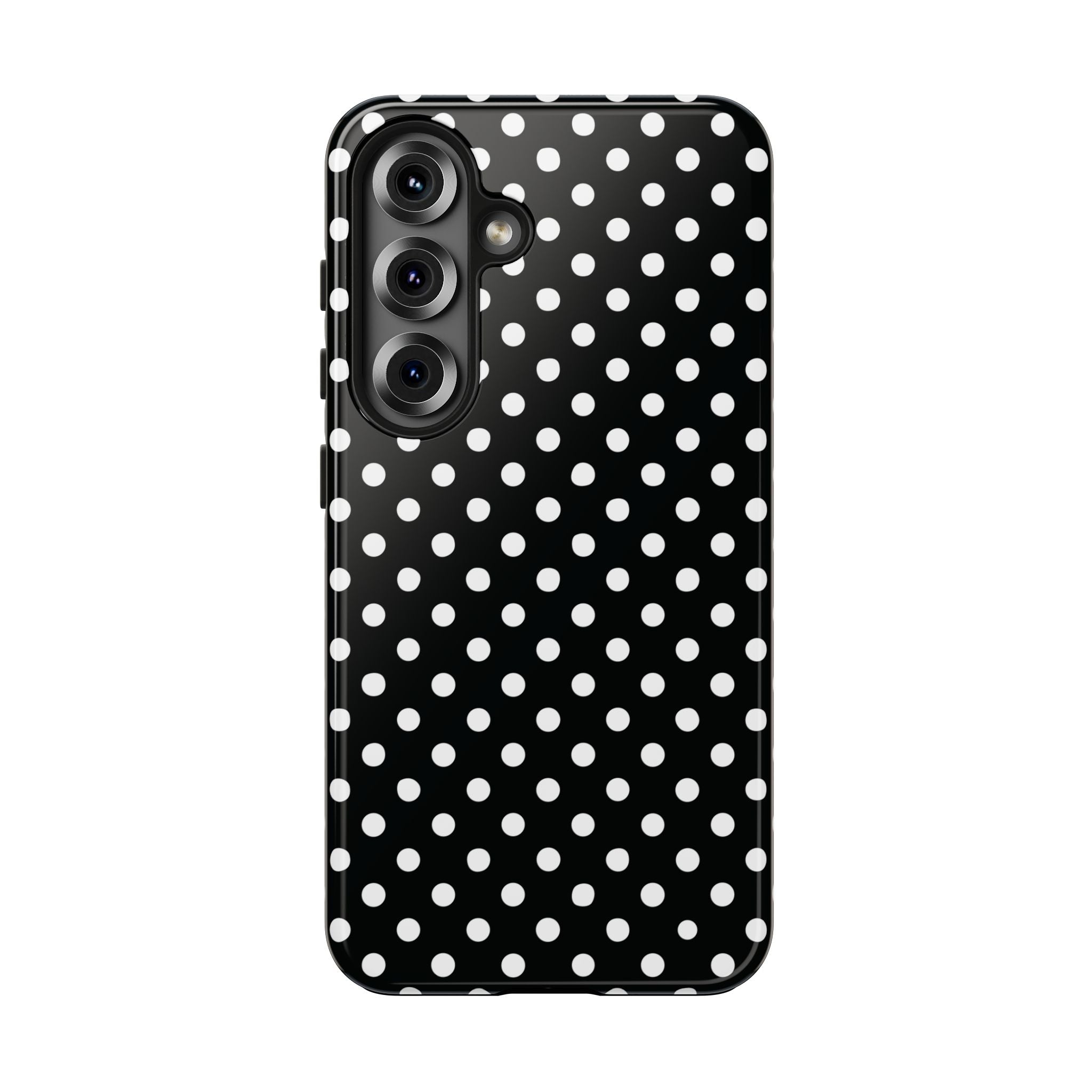Black and White Polka Dot Phone Case  - Tough Impact-Resistant Case