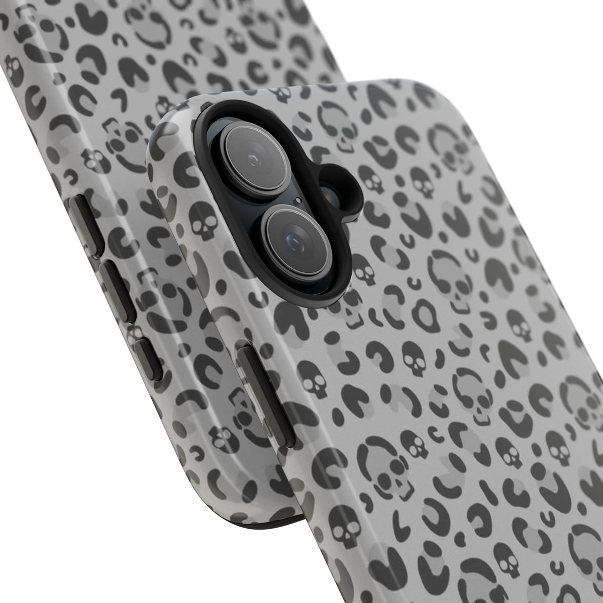 Skull Cheetah Grey Leopard Phone Case