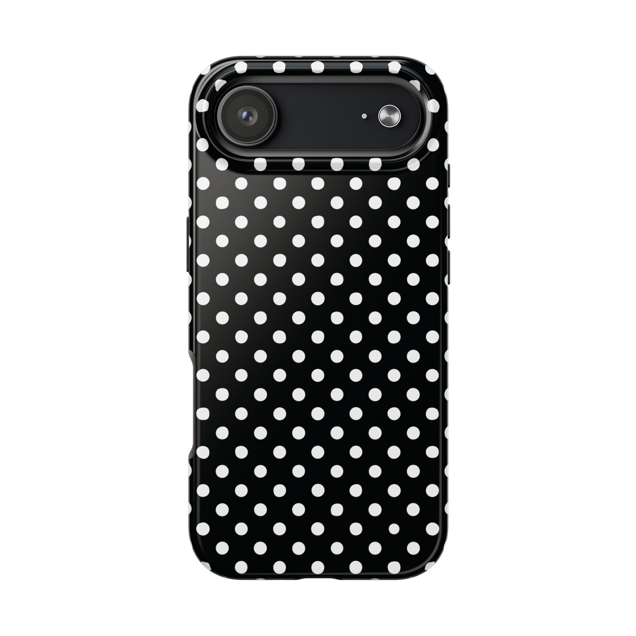 Black and White Polka Dot Phone Case  - Tough Impact-Resistant Case