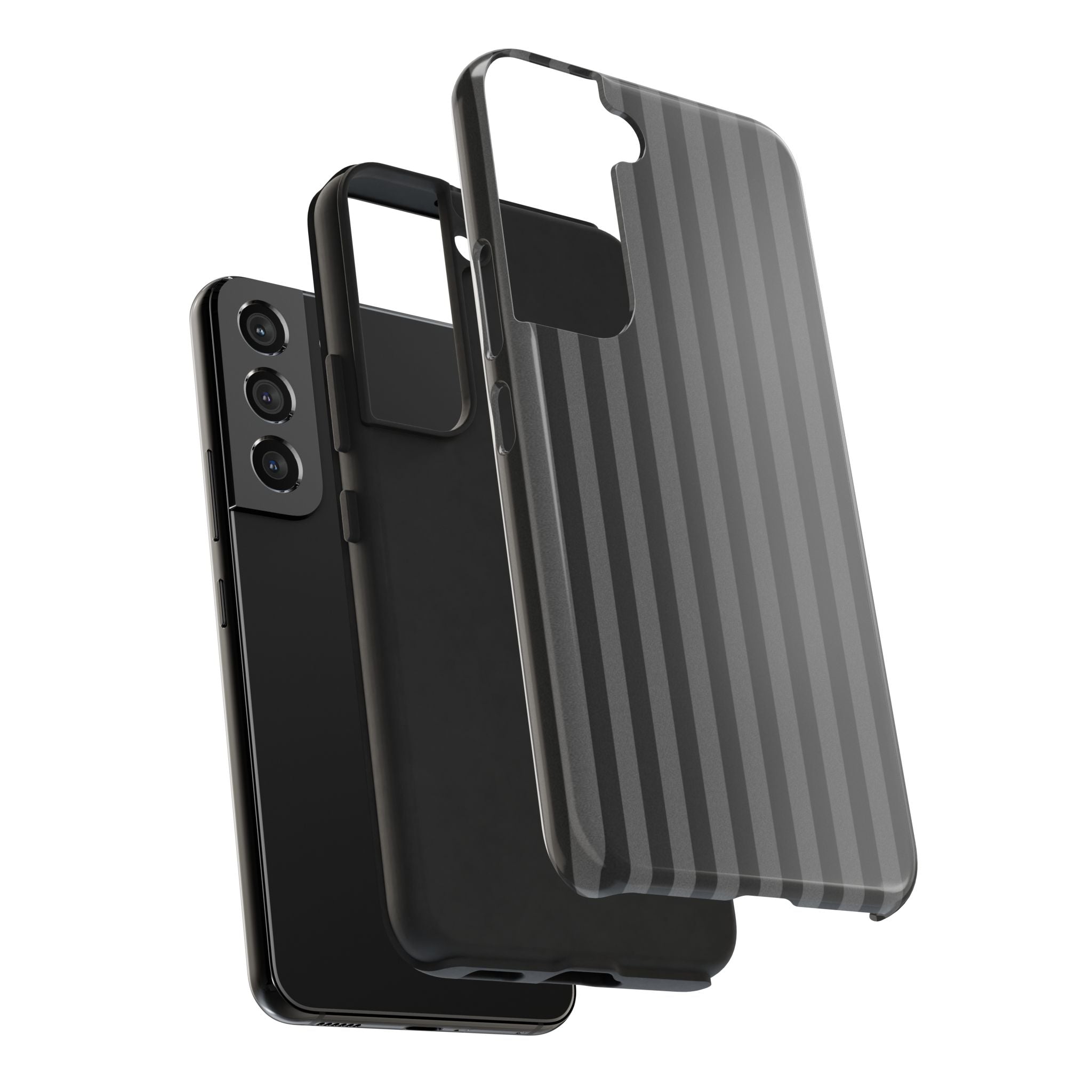 Dark Grey and Black Stripes Phone Case