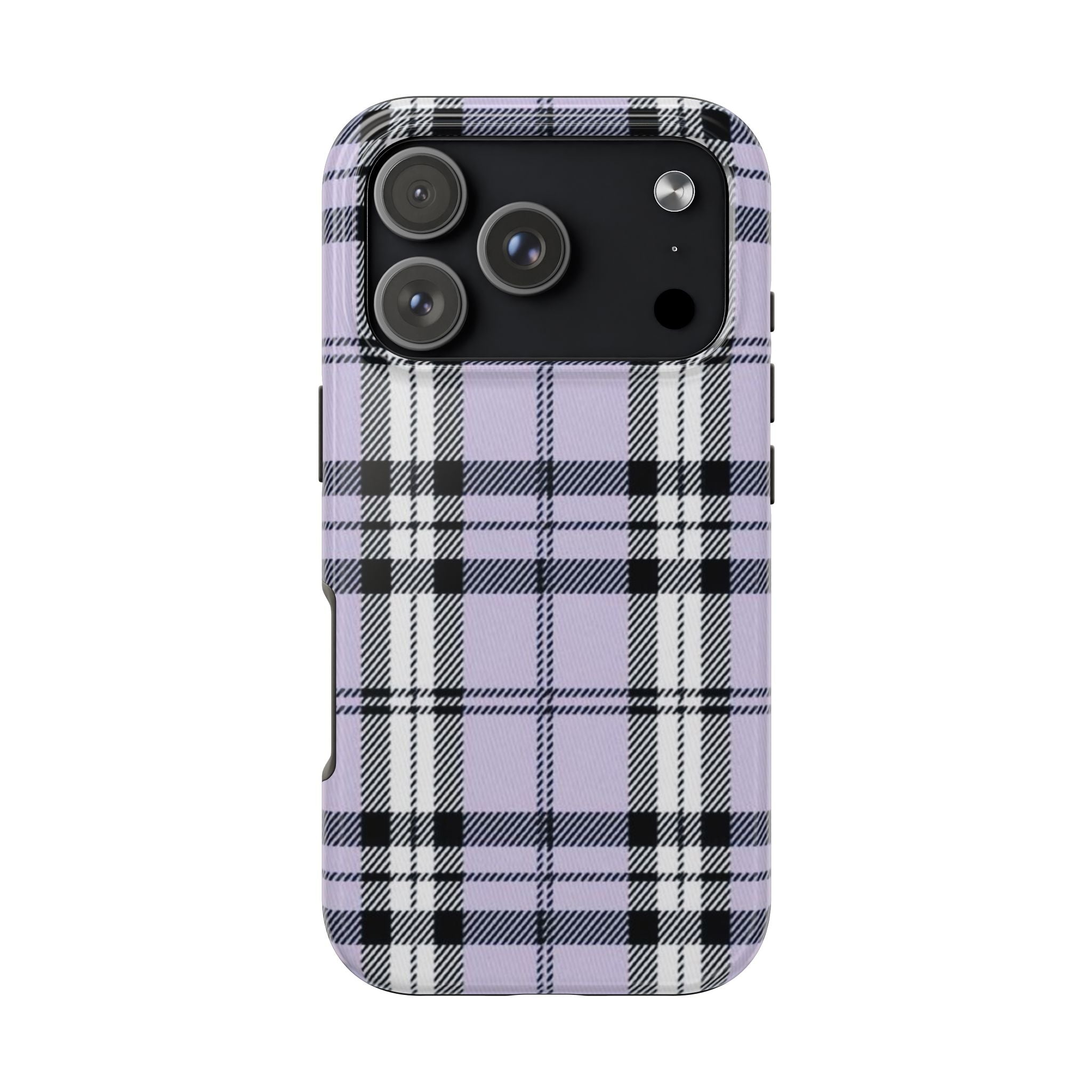 Lavender Light Purple Gingham Plaid Phone Case  - Tough Impact-Resistant Case